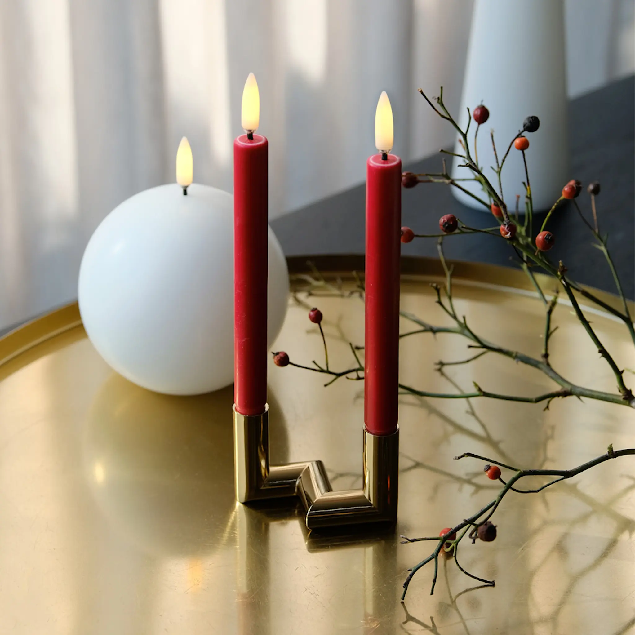 Uyuni Lighting Matrix Kynttilänjalka 2 kynttilää 7,5 cm Kulta