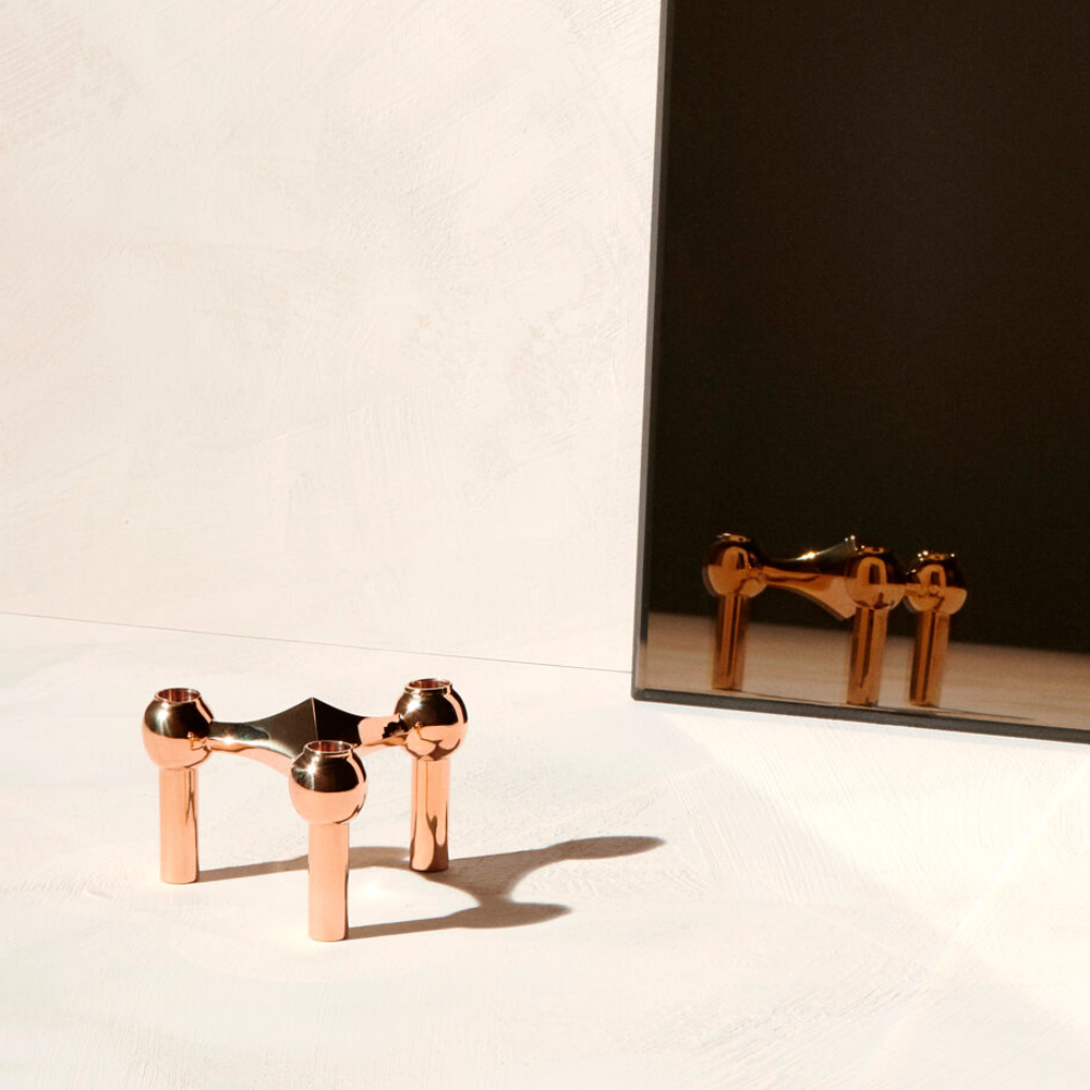 Stoff Nagel Lysestake 3 stk 11,2x6,5 cm rose gull