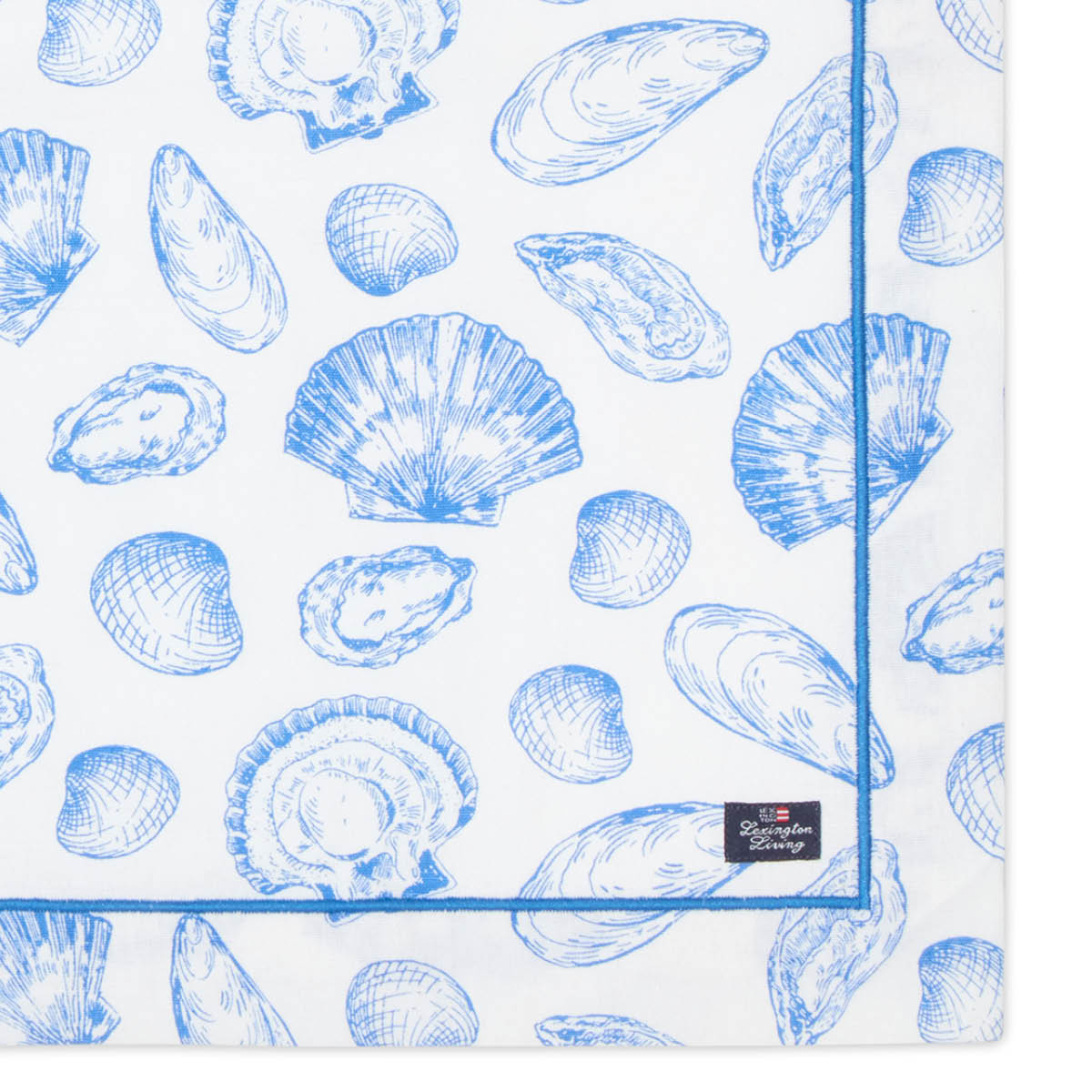 Lexington Lautasliina simpukka 50x50 cm Valkoinen/Sininen