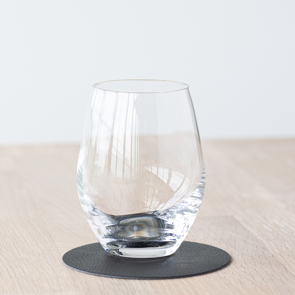 LIND DNA Leather Serene Circle Glasunderlägg 10 cm Black