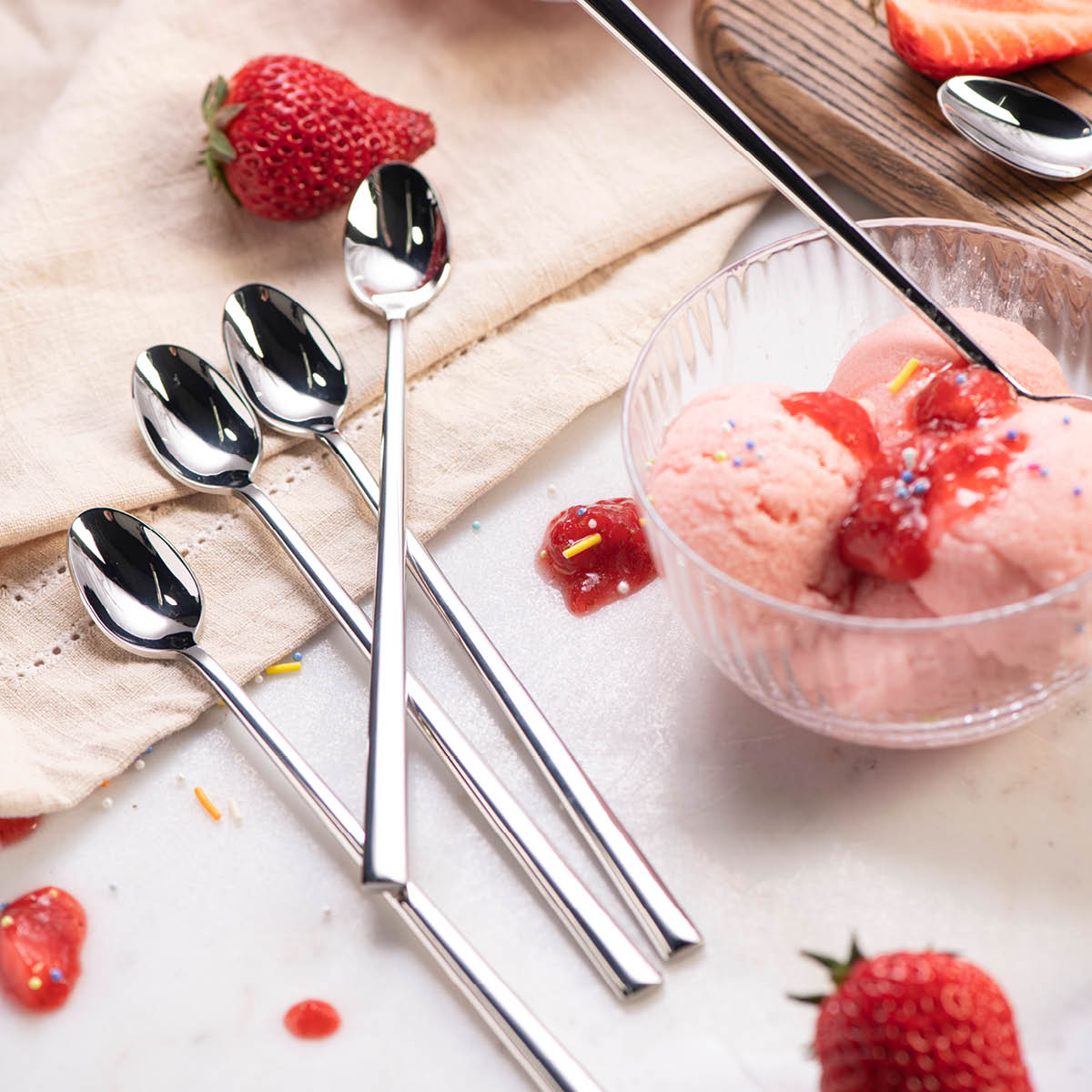 Modern House Spring dessertskje 19 cm 6 stk blankt stål