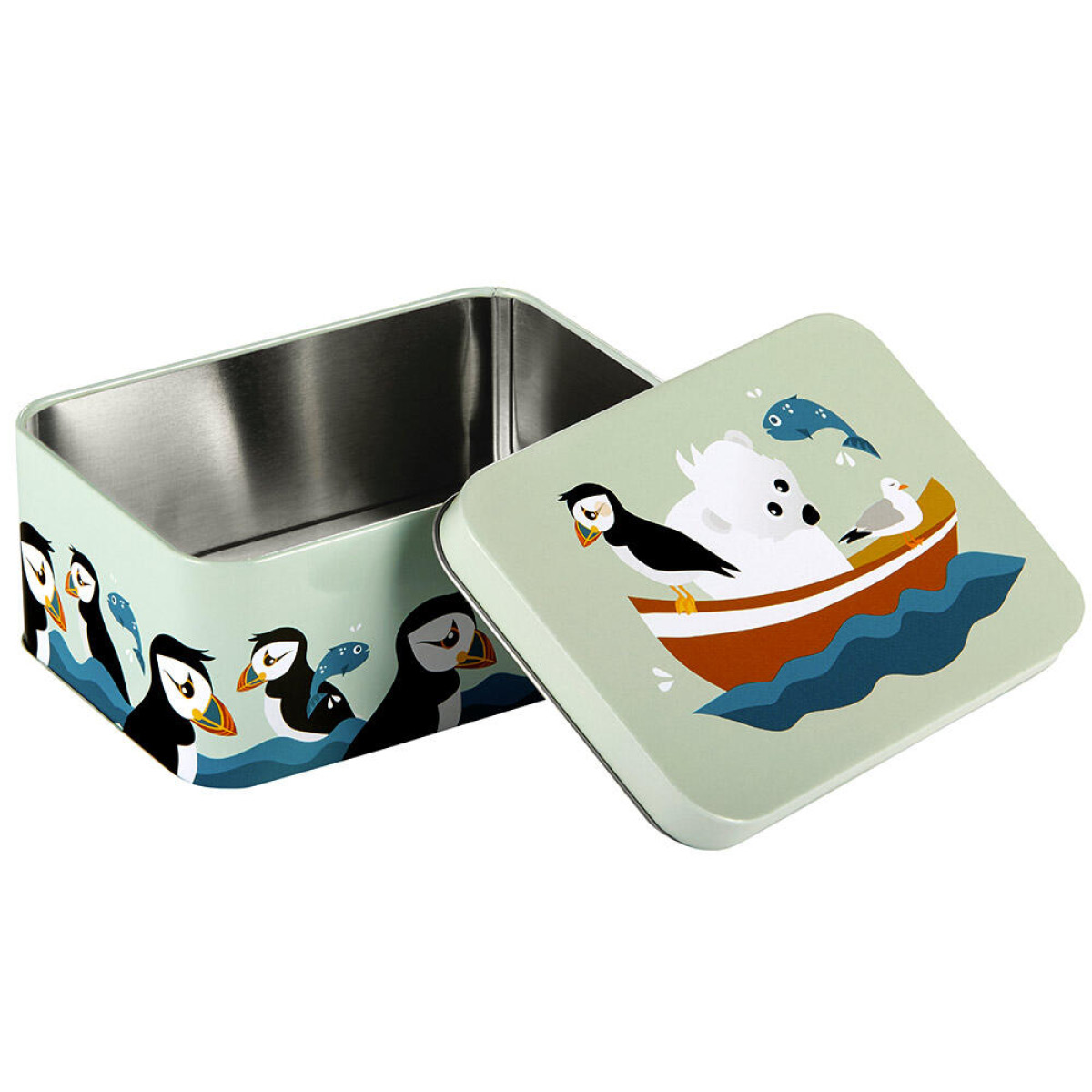 Blafre Lunnefågel matlåda / förvaringslåda plåt 10x14 cm blå