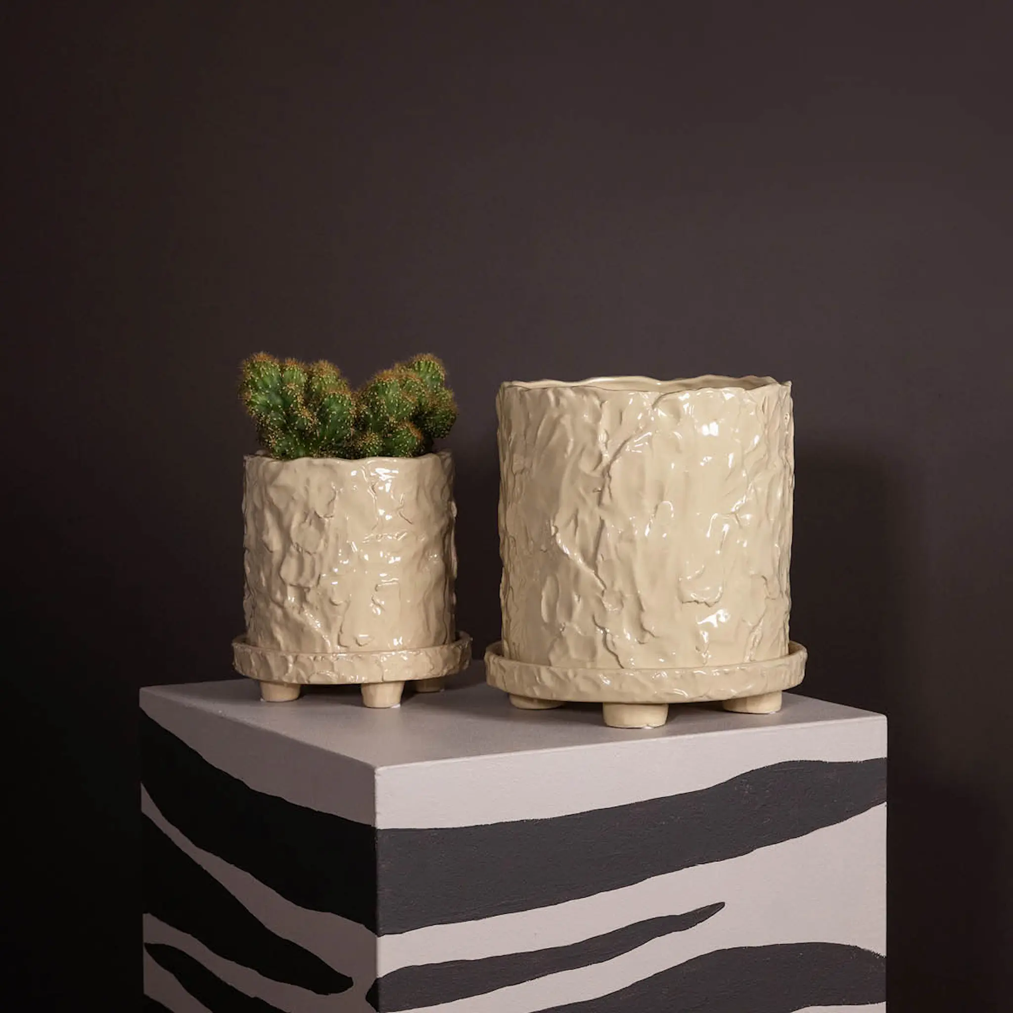 ByOn Muddy krukke L 23x23,5 cm beige