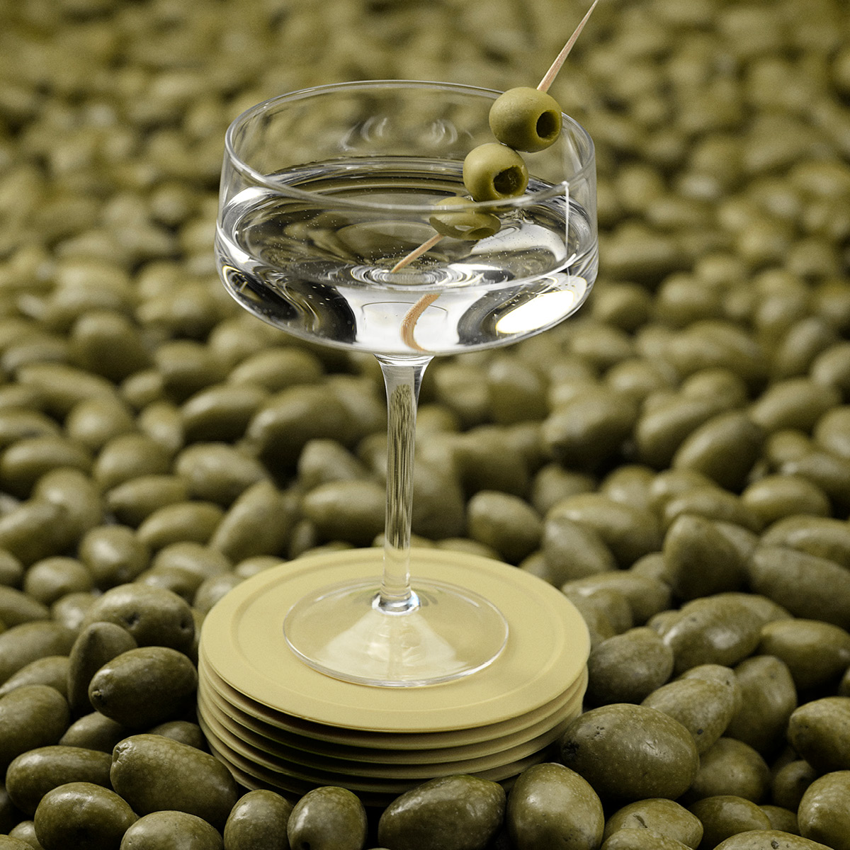 Zone Singles glassbrikker m/ holder 6 stk 10 cm leek green