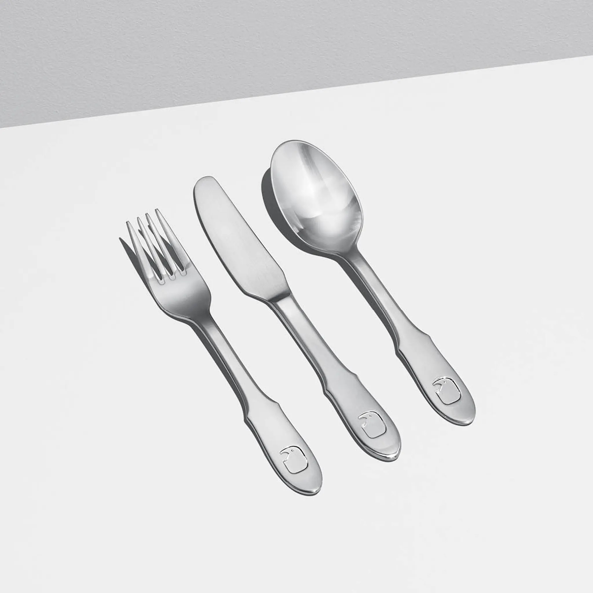 Georg Jensen Elephant barnbestick set 3 delar blankt stål
