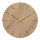 Light Oak väggklocka 28 cm ljus ek med guldvisare