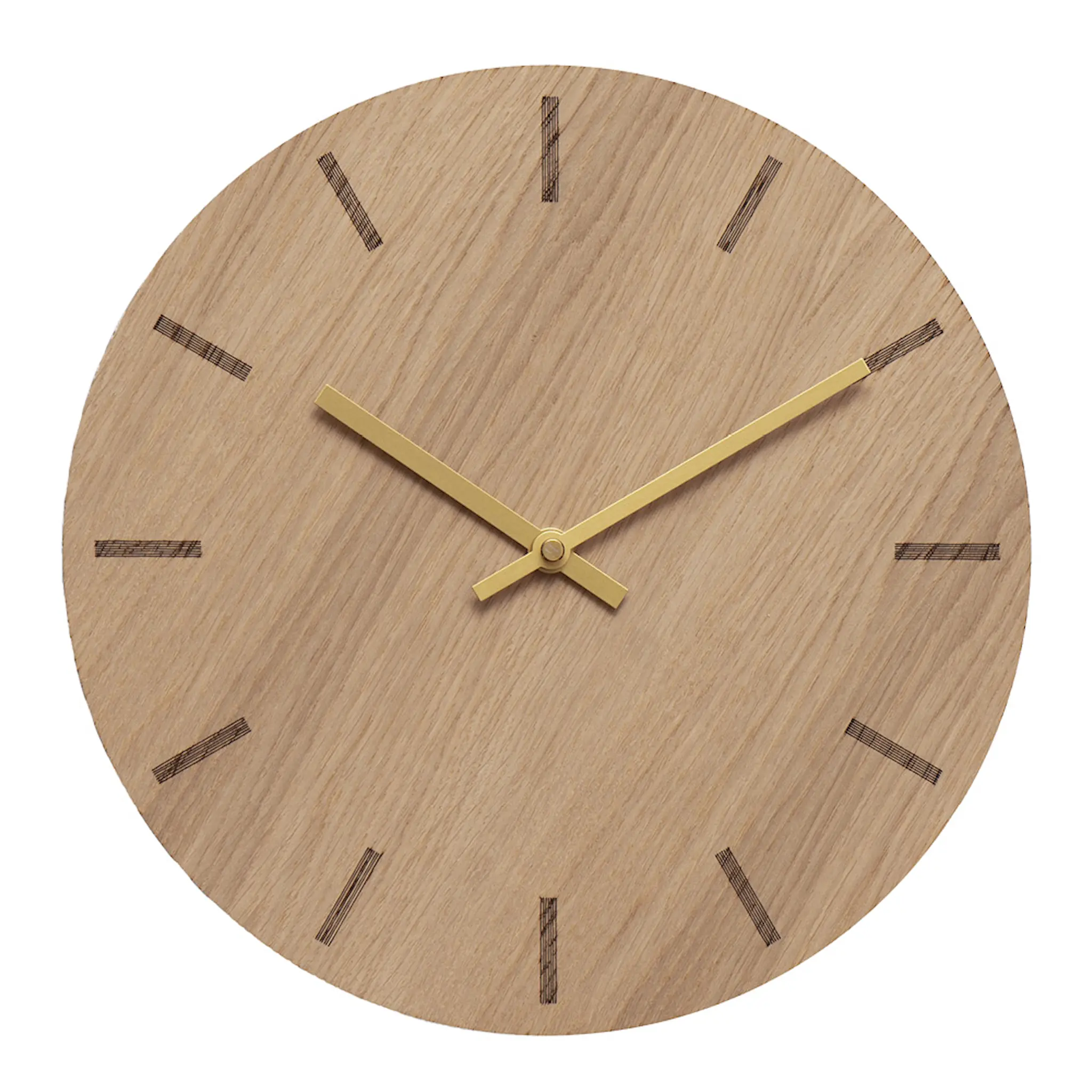 Hemverk Light Oak väggklocka 28 cm ljus ek med guldvisare
