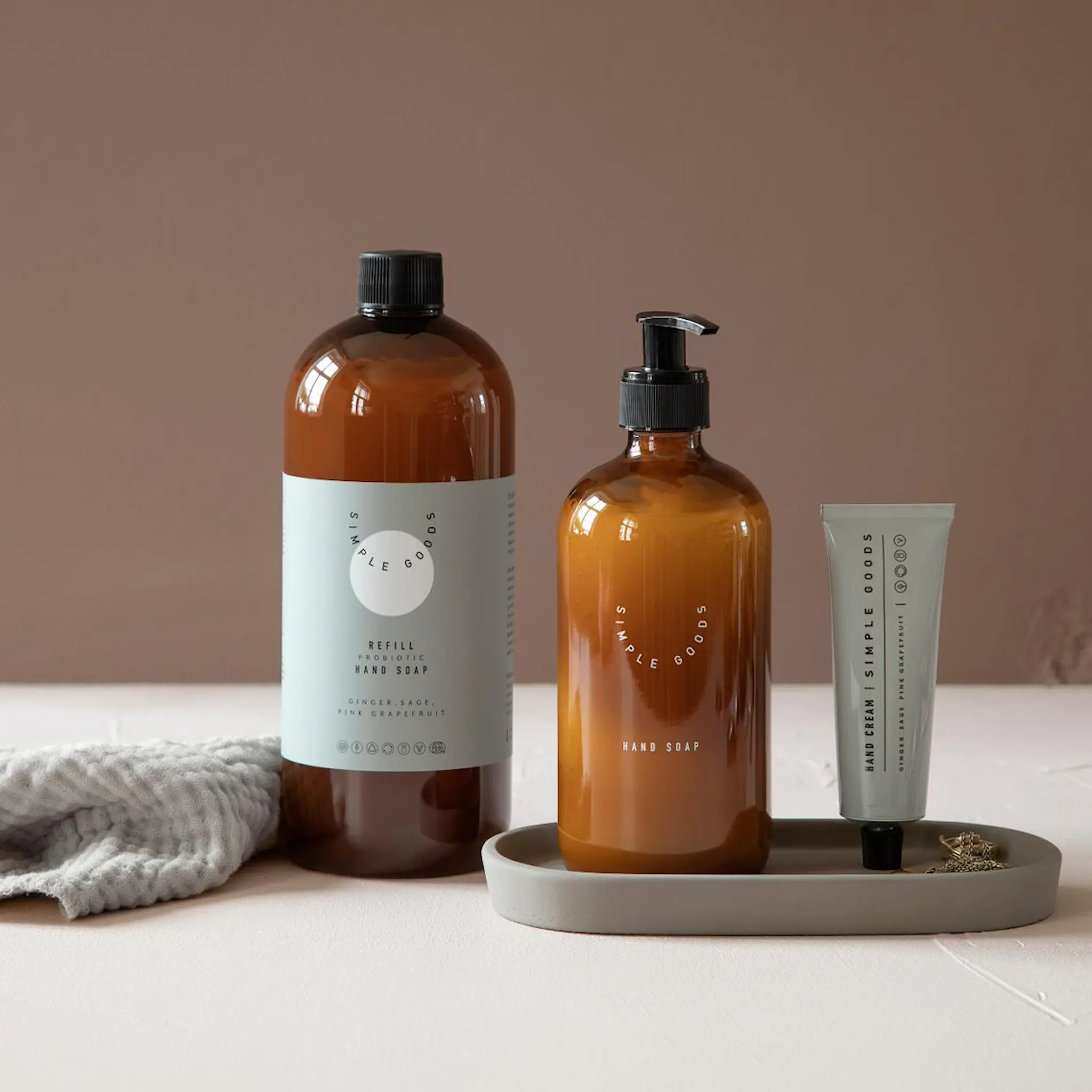 Simple Goods Empty Glass Bottle Saippuapumppu 500 ml Hand Soap