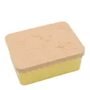 Matlåda i plast ett fack 11x14 cm Rådjur persika/gul