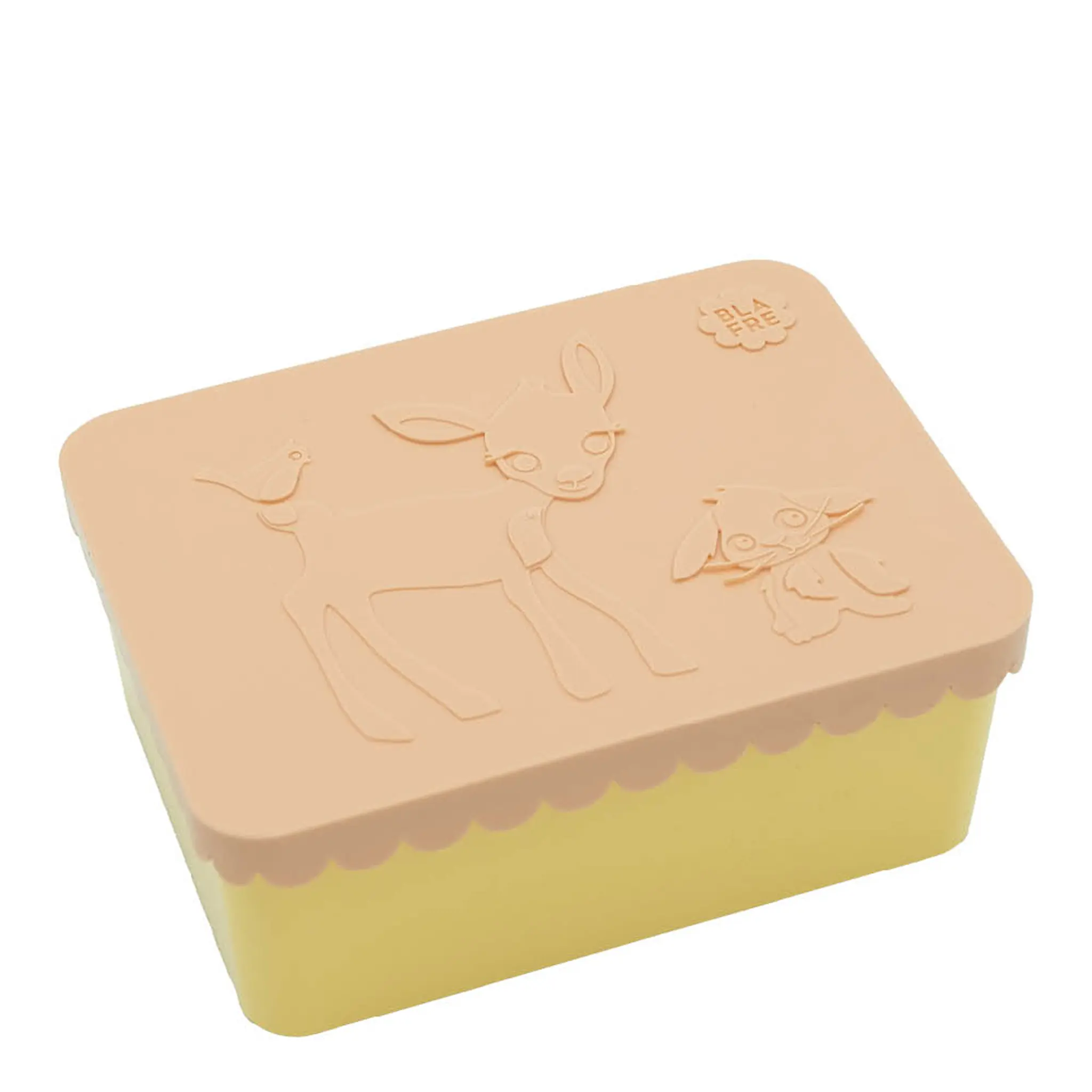 Blafre Matlåda i plast ett fack 11x14 cm Rådjur persika/gul