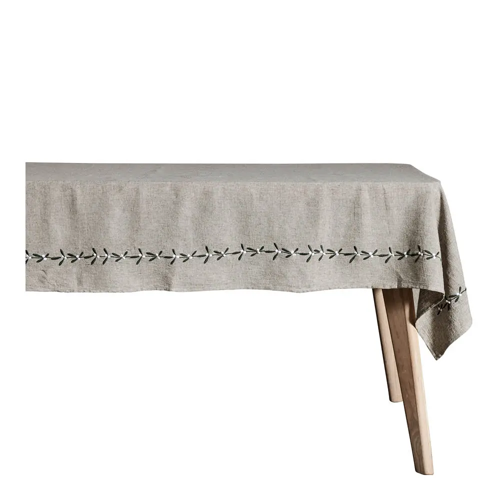 Missine duk 280x140 cm lin/grønn/hvit