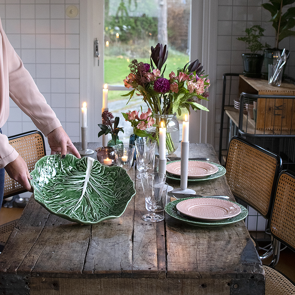 Bordallo Pinheiro Cabbage salatskål kålblad 32,5 cm grønn