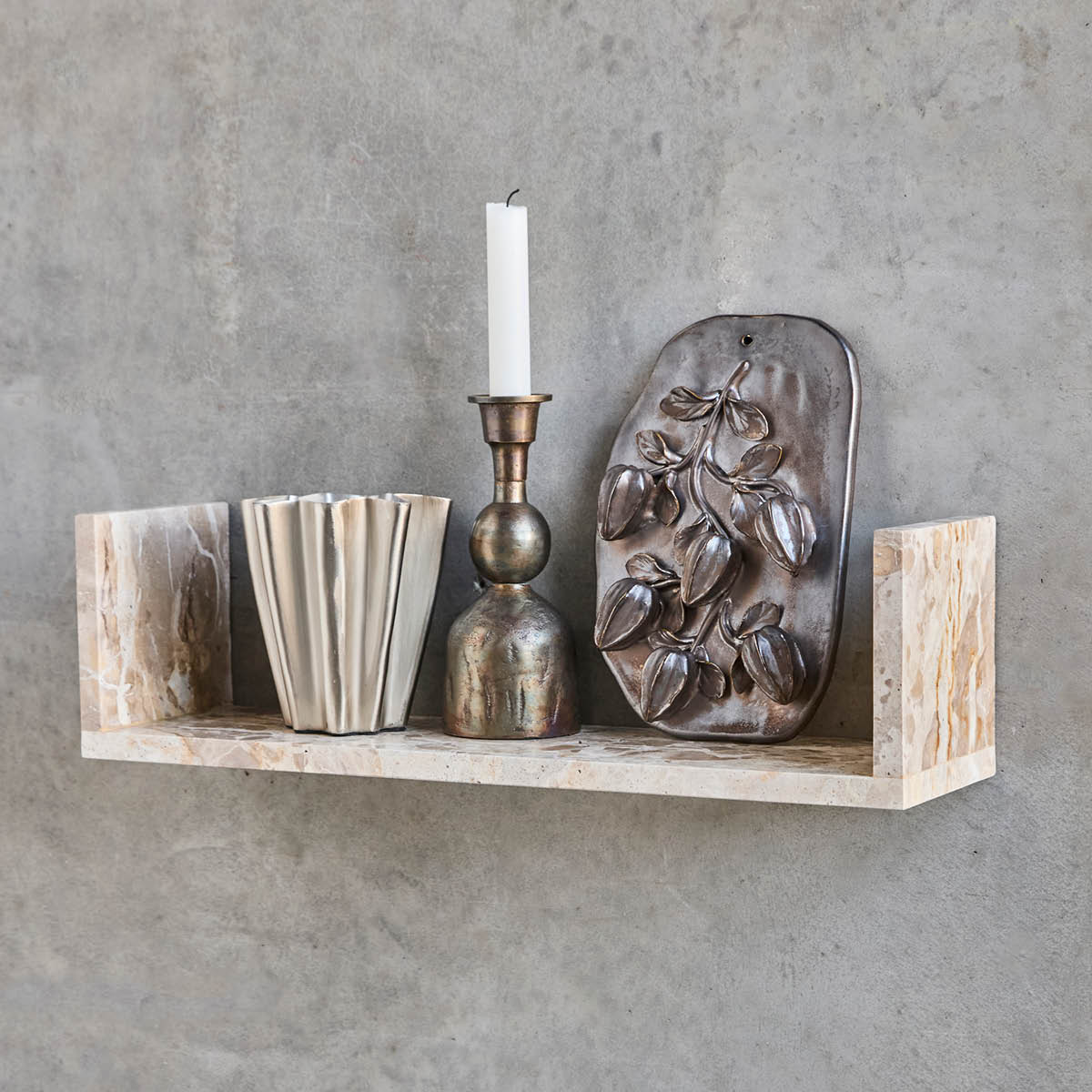 House Doctor Marr hylle i marmor 50x14x14 cm beige