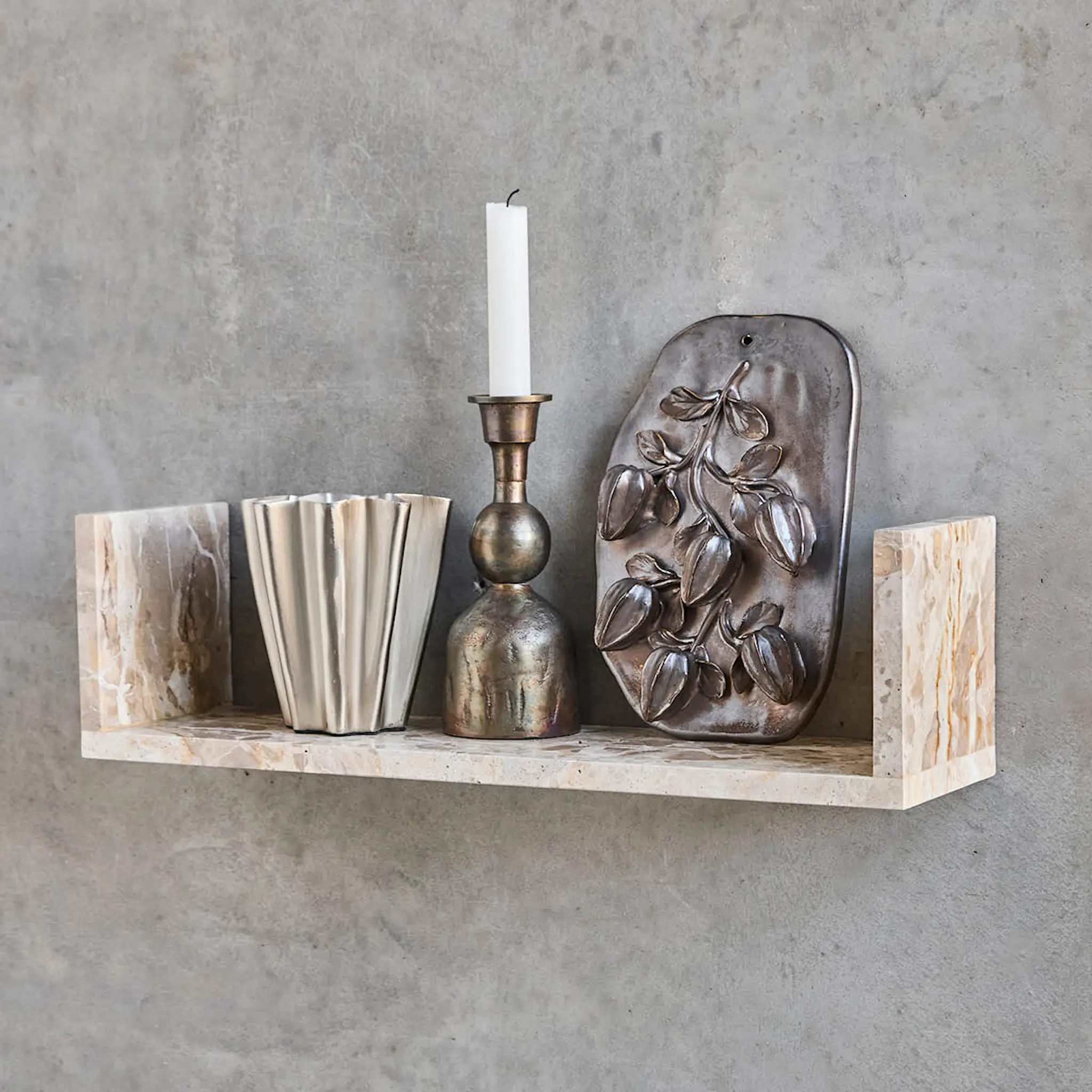 House Doctor Marr Marmorihylly 50x14x14 cm Beige