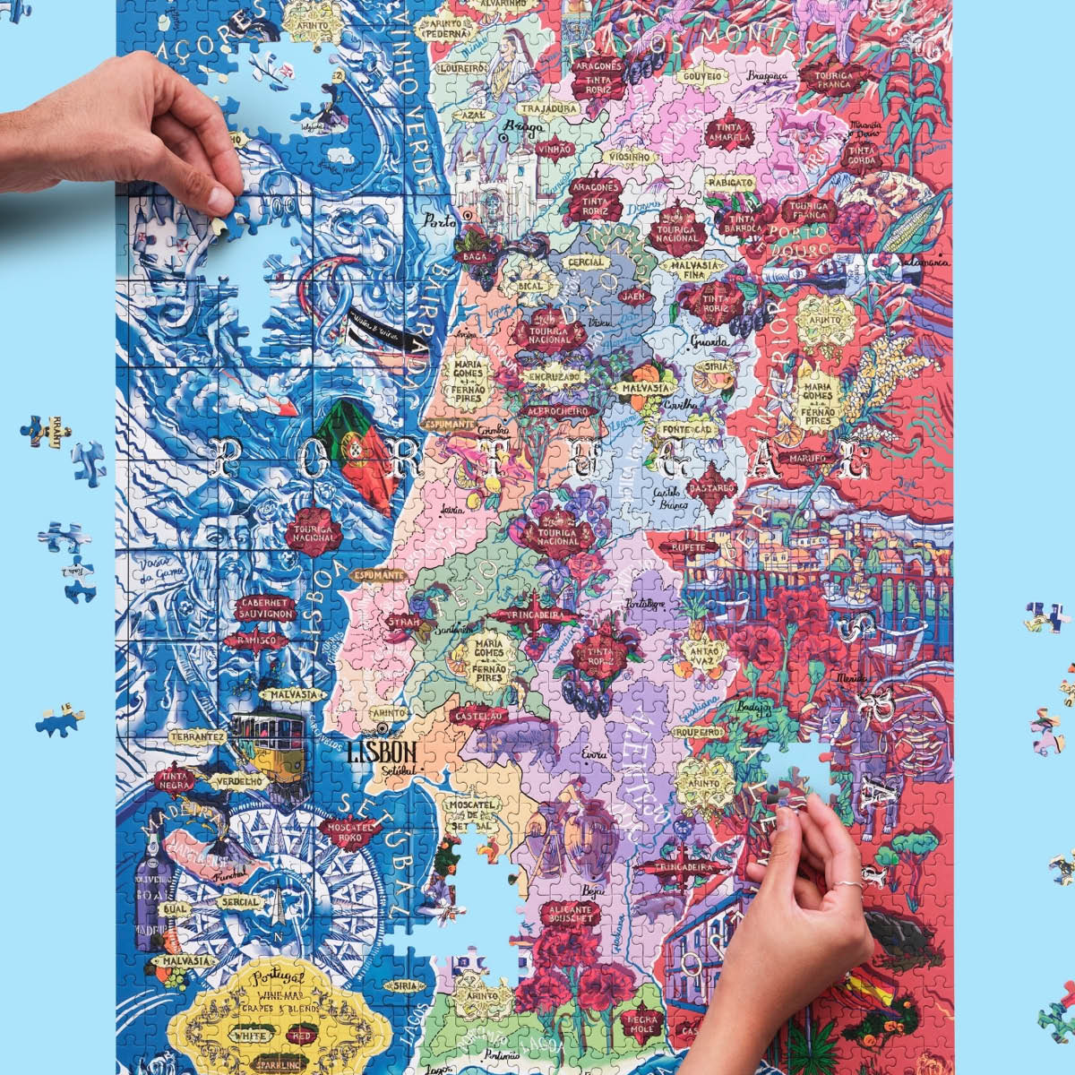 Water and Wines Wine Puzzle Palapeli Portugali 1000 palaa