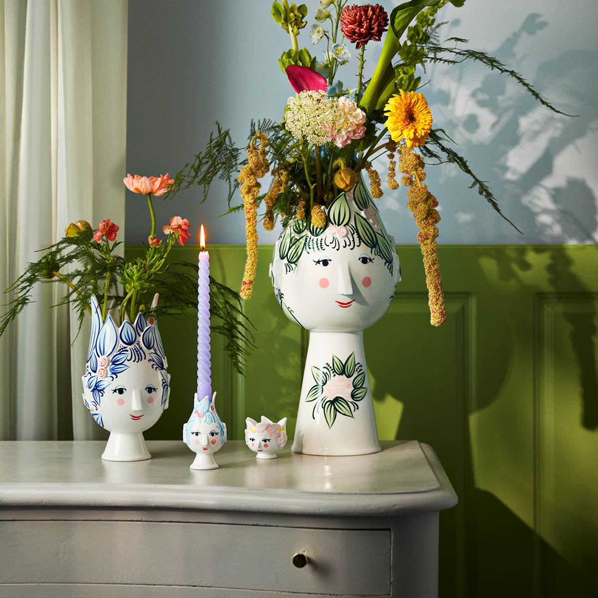 Bjørn Wiinblad Titania ljuslykta värmeljus 6,5 cm rosa