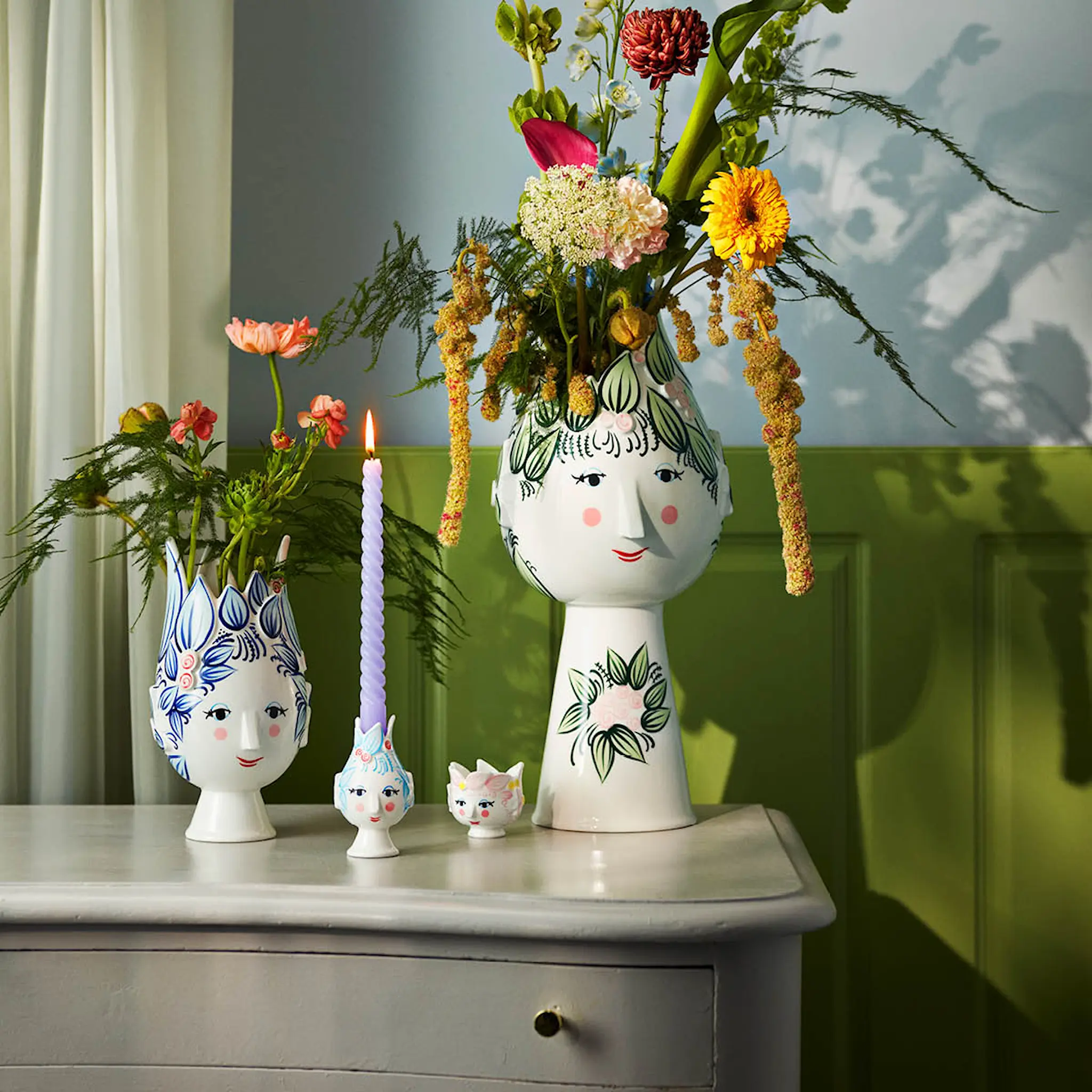 Bjørn Wiinblad Titania ljuslykta värmeljus 6,5 cm rosa