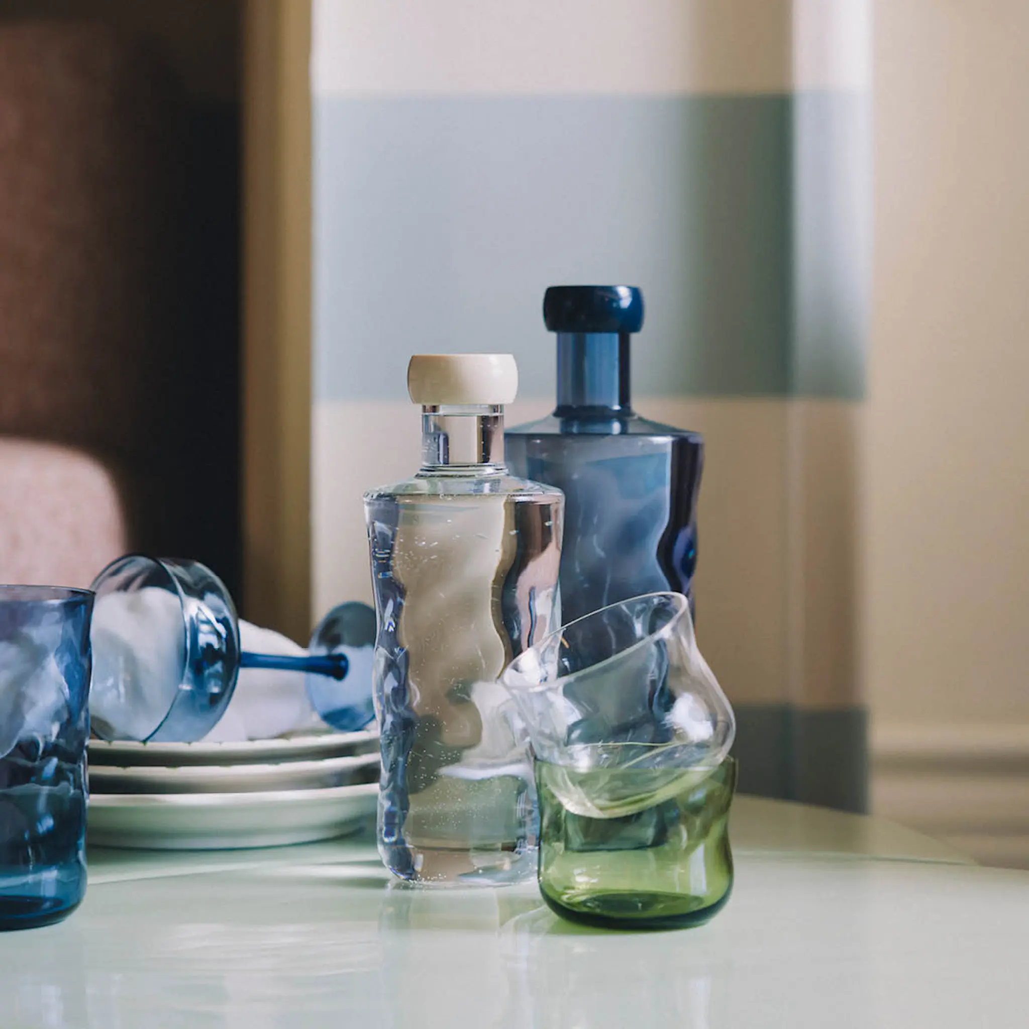 Paveau Swirl tumbler glass small 24 cl 2 stk Moss