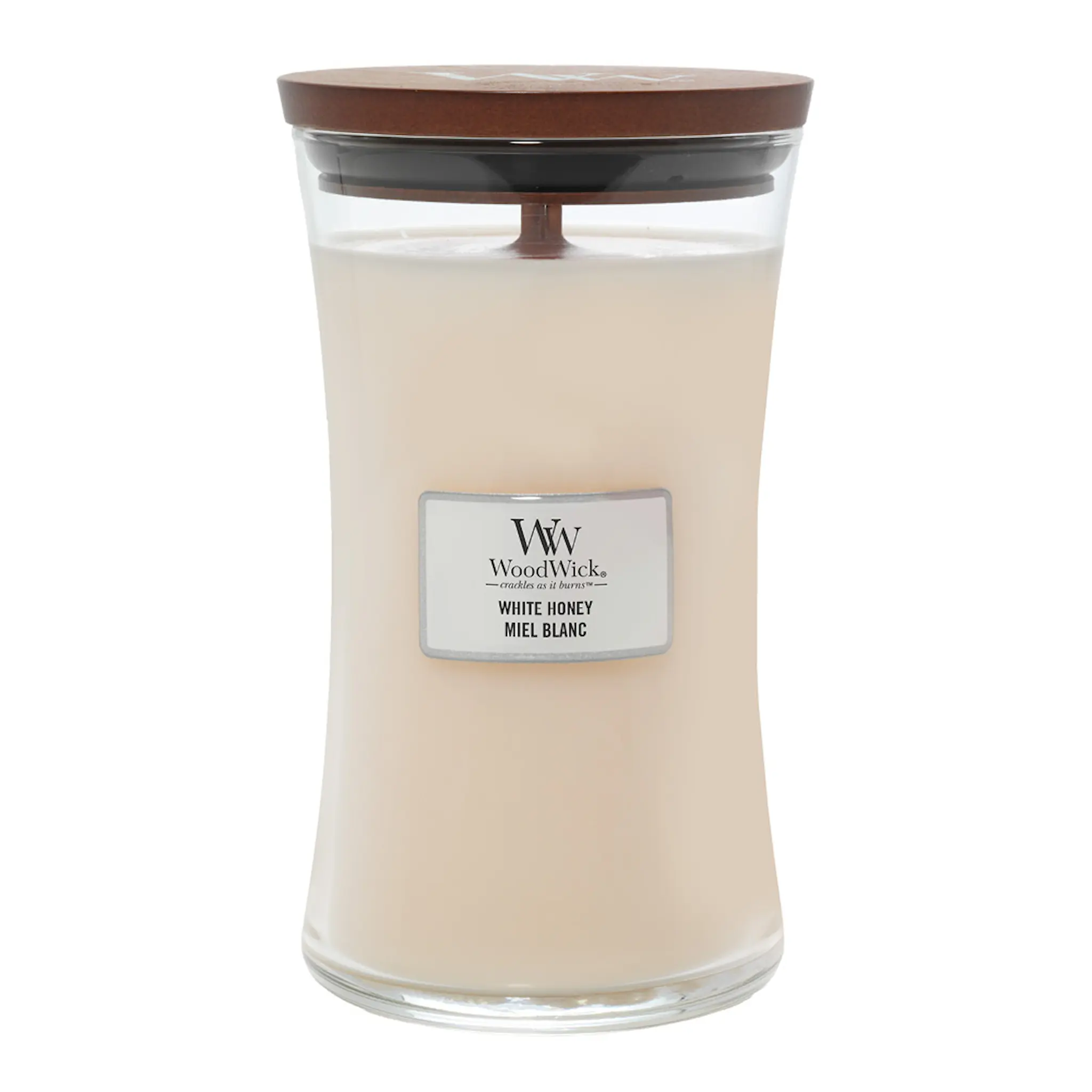 WoodWick Hourglass doftljus stor white honey
