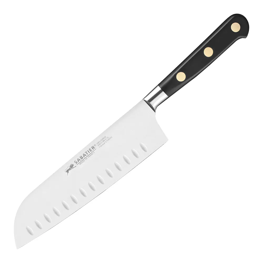 Ideal santokukniv 18 cm stål/svart