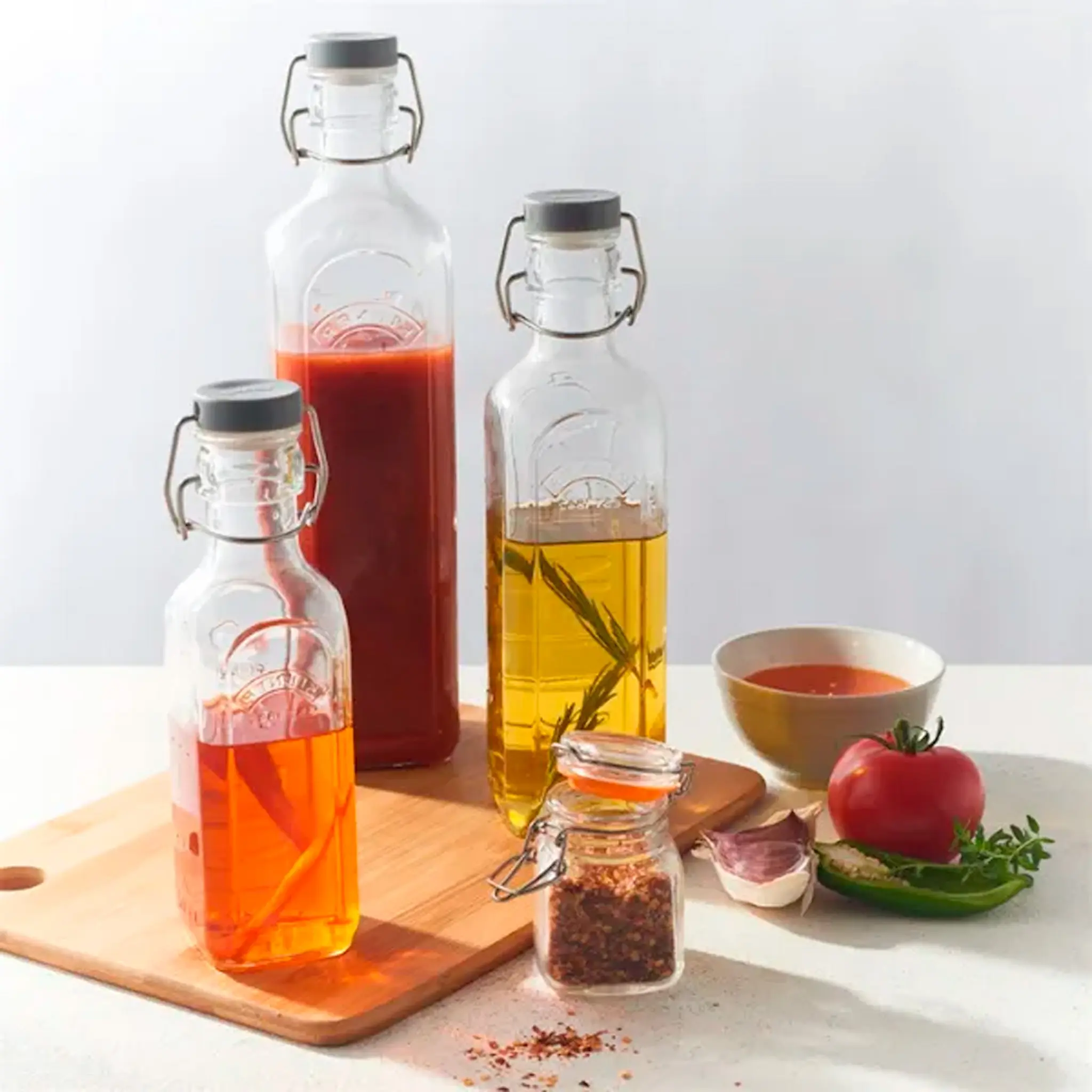 Kilner Patentflaska fyrkantig 0,6L klar