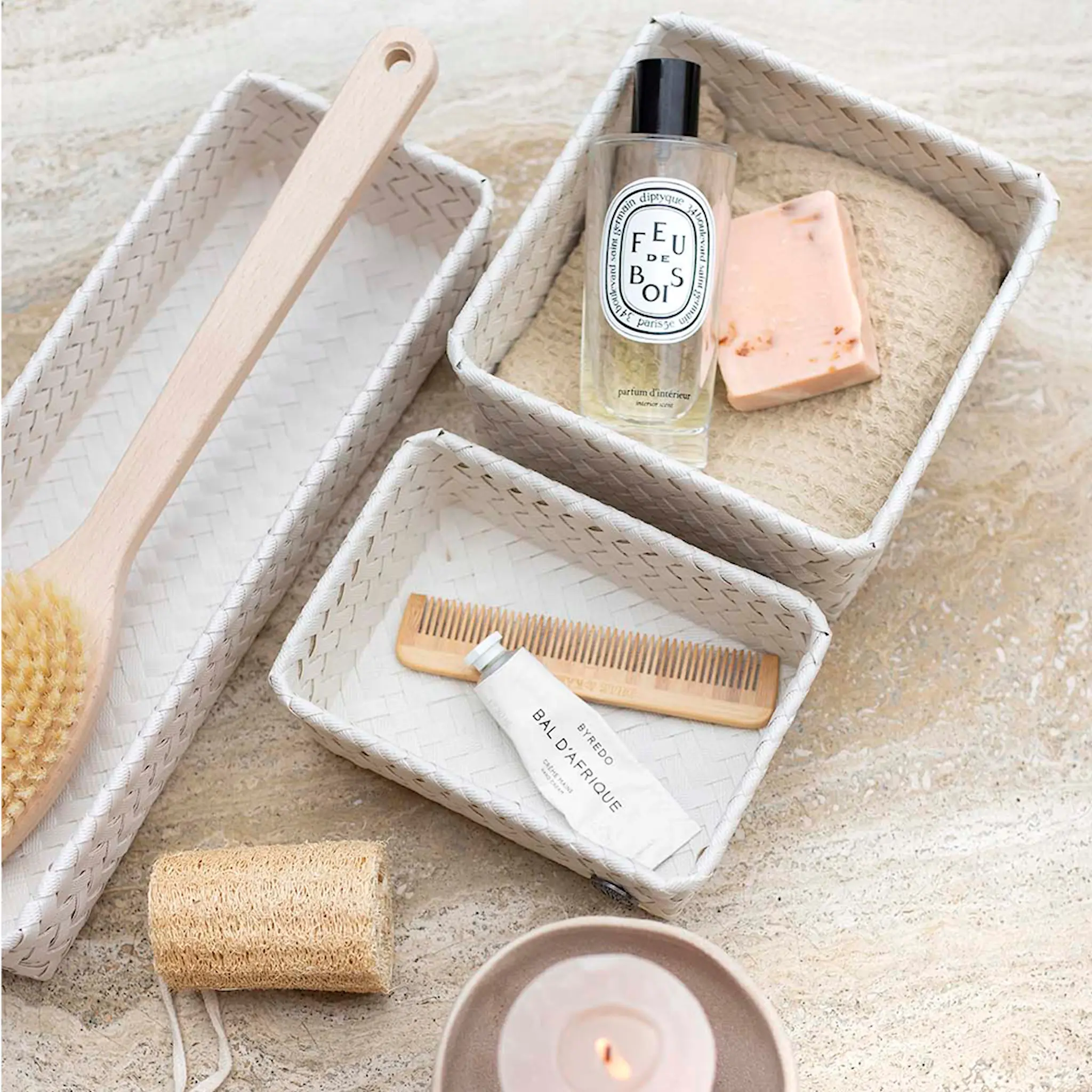 Handed By Fit liten oppbevaringskurv 18x12x7 cm champagne