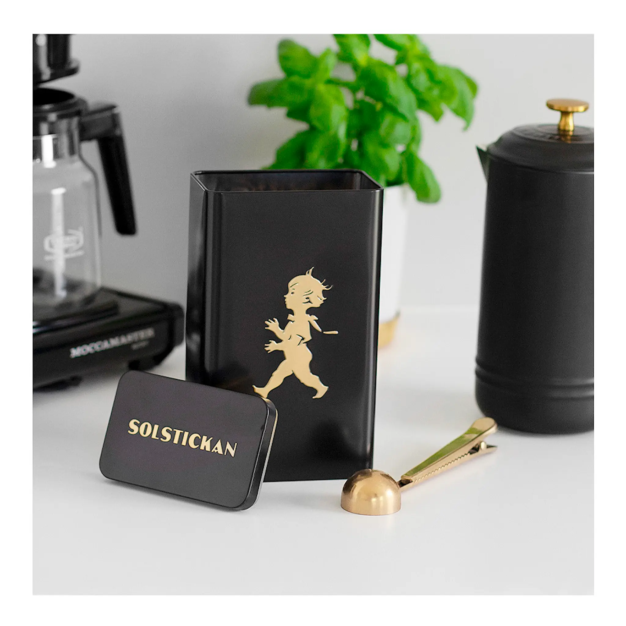 SOLSTICKAN Kaffeburk Svart/Guld matt