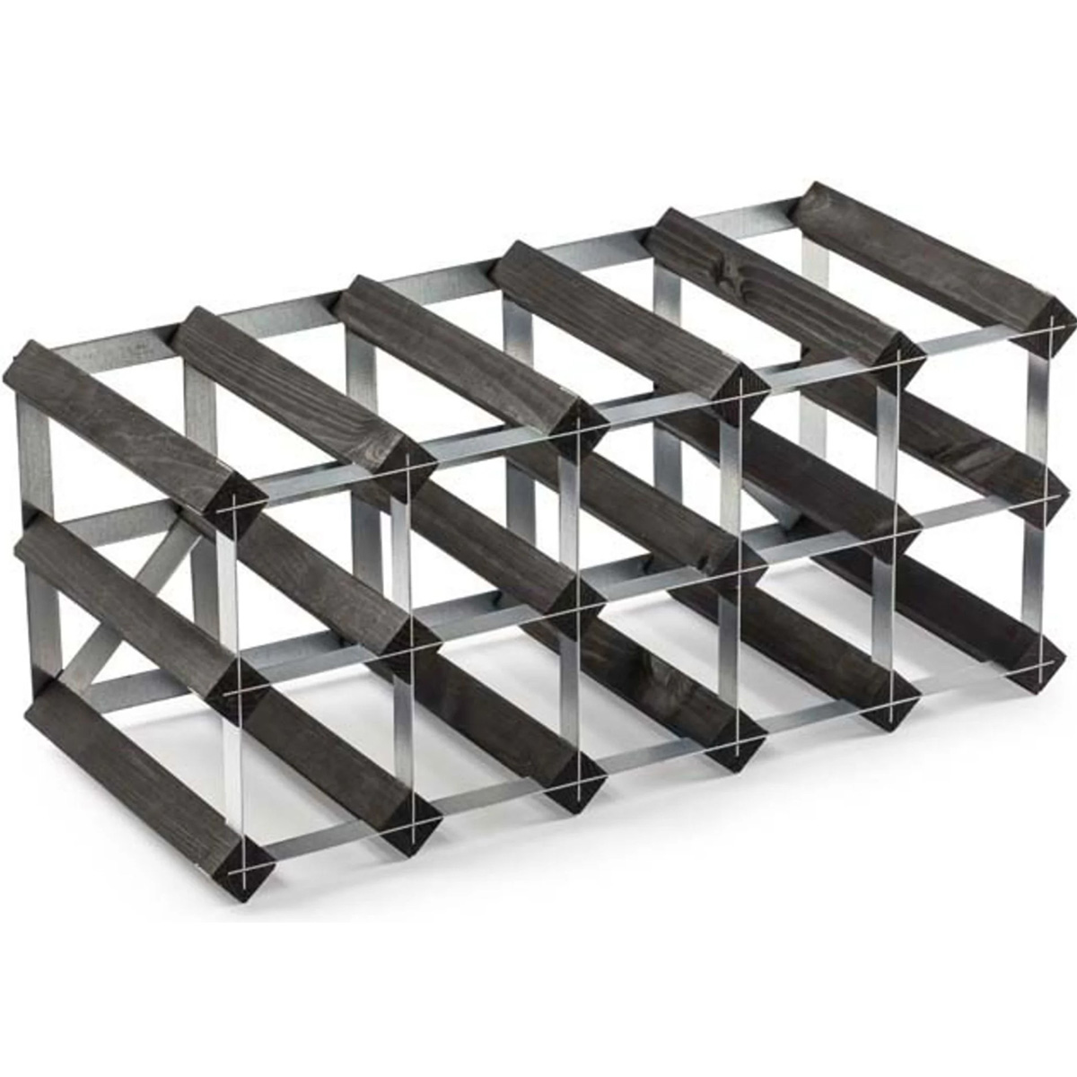 Traditional Wine Rack - Laajennettava Viinipulloteline 22,8x42 cm Musta