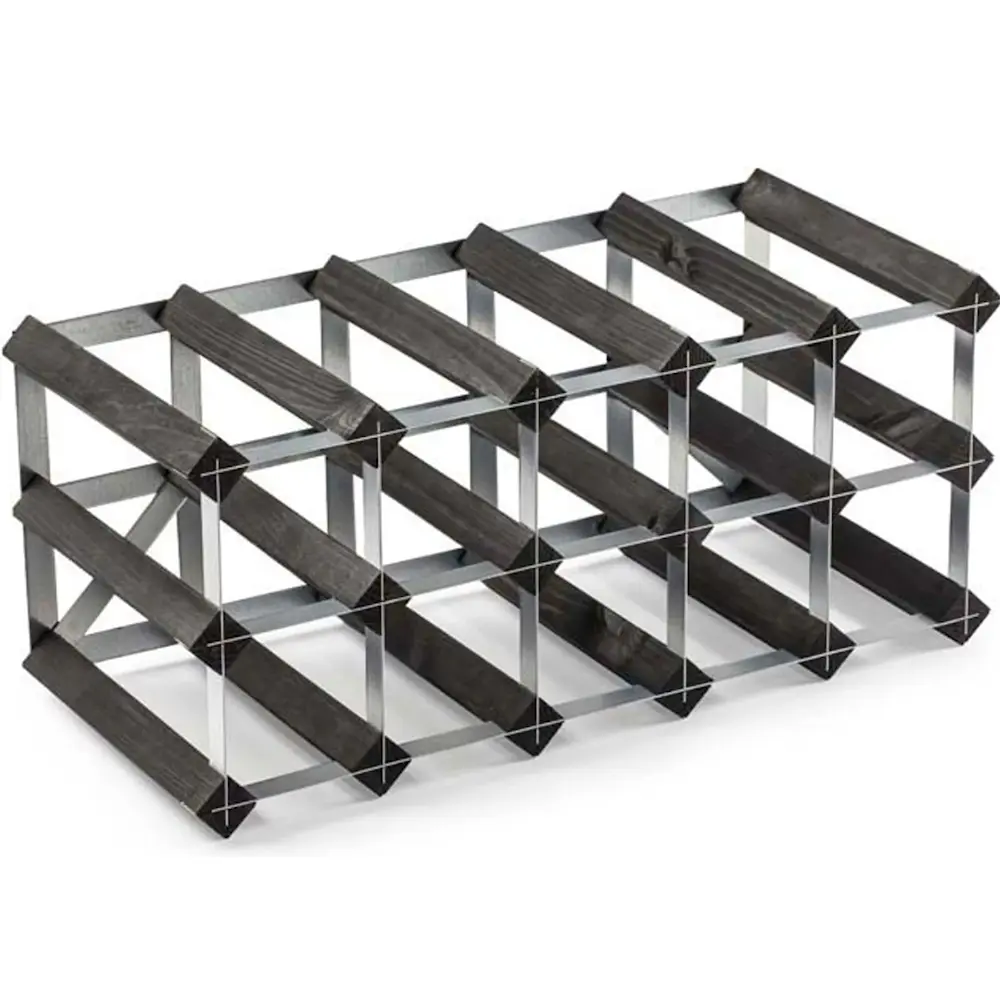 Laajennettava Viinipulloteline 22,8x42 cm Musta