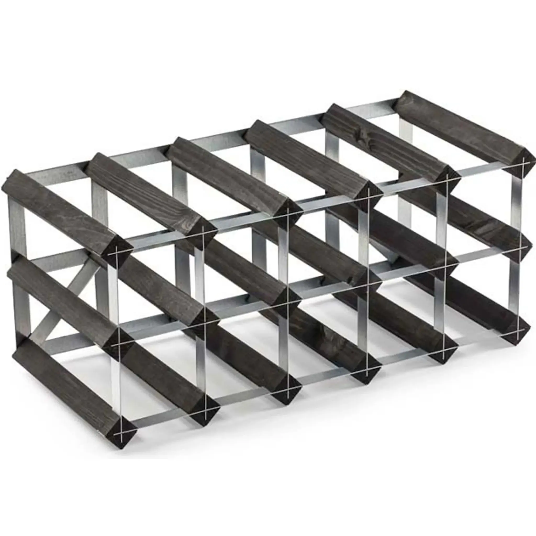 Traditional Wine Rack Laajennettava Viinipulloteline 22,8x42 cm Musta
