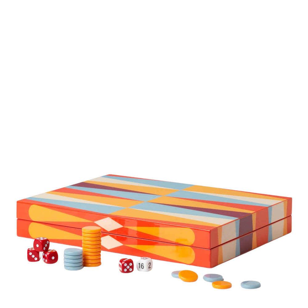 Printworks Classic lakattu backgammon punainen/multi