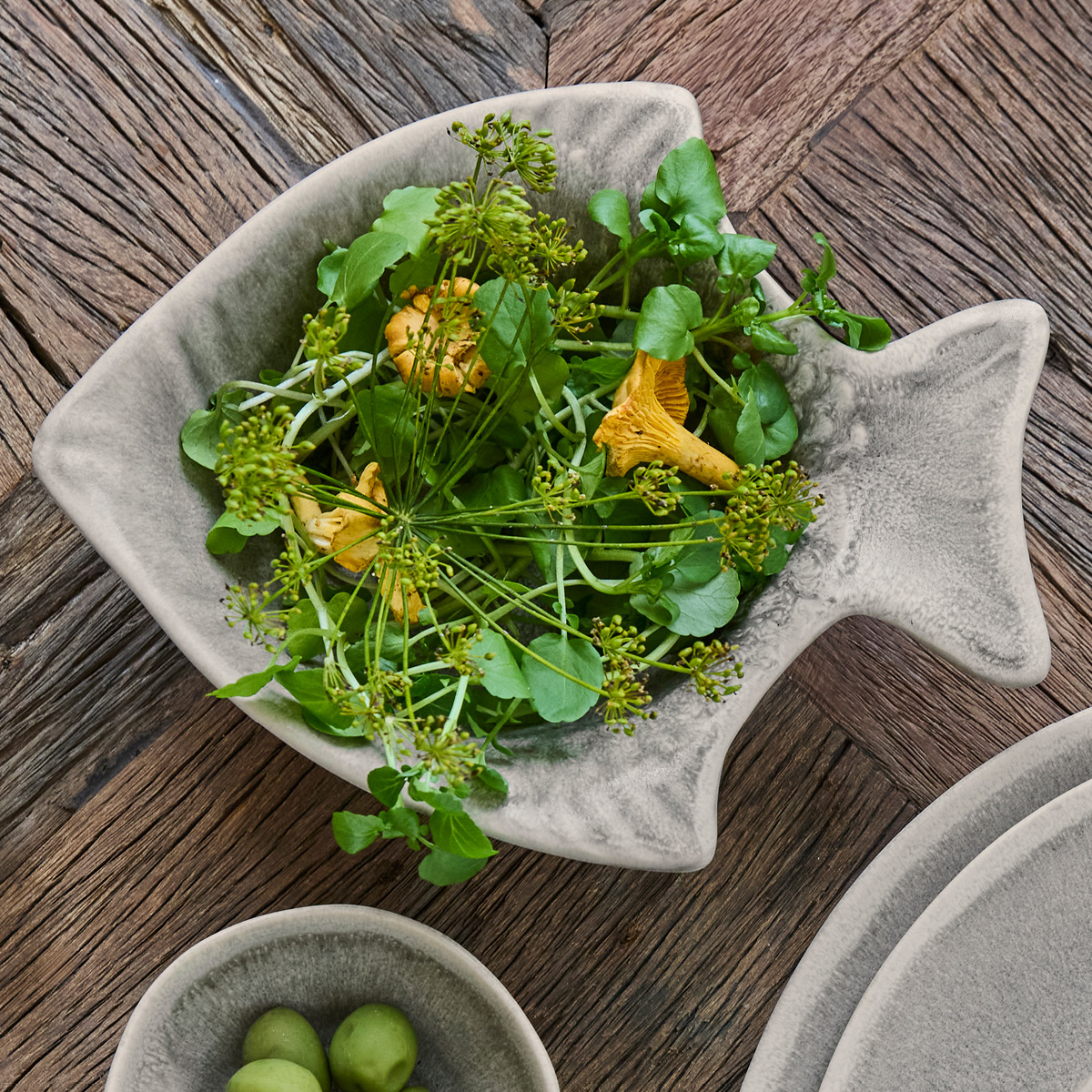 House Doctor Maki serveringsfat 21,5x17,5 cm grå