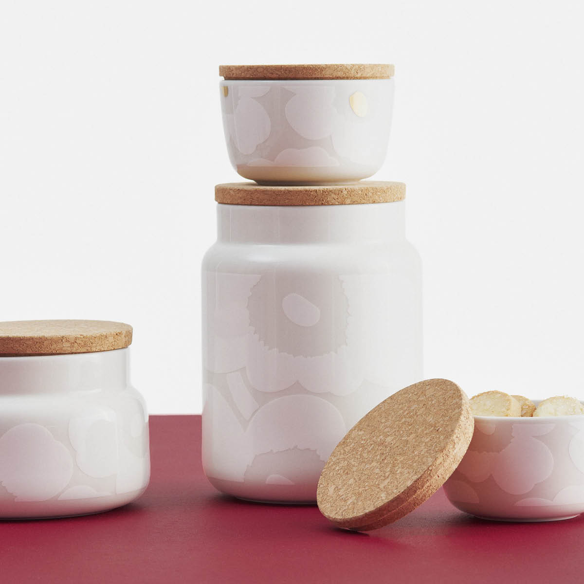 Marimekko Oiva Unikko beholder 1,2 L hvit