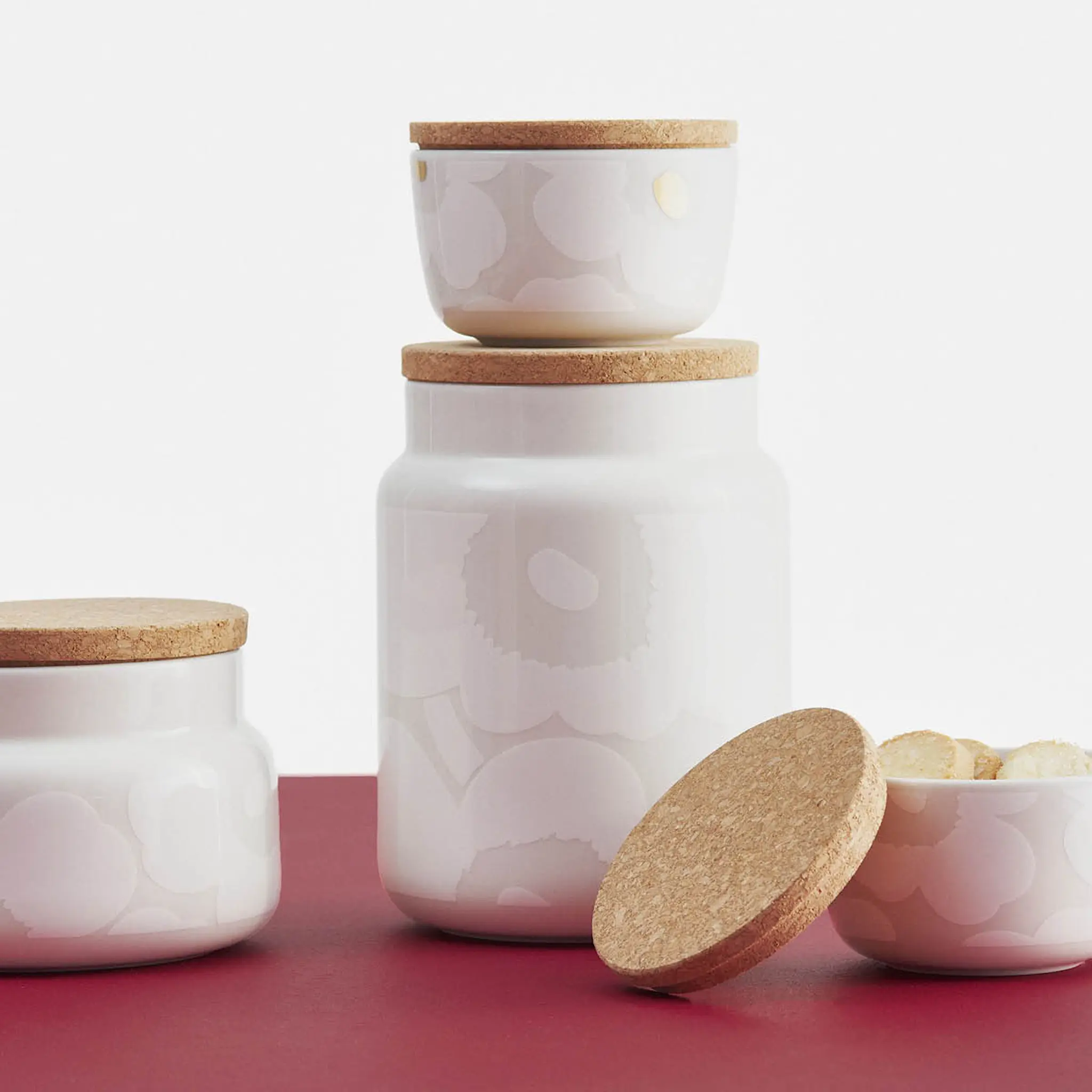 Marimekko Oiva Unikko beholder 1,2 L hvit