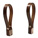 Magnetisk handdukshållare i läder 8x1 cm 2-pack mörkbrun