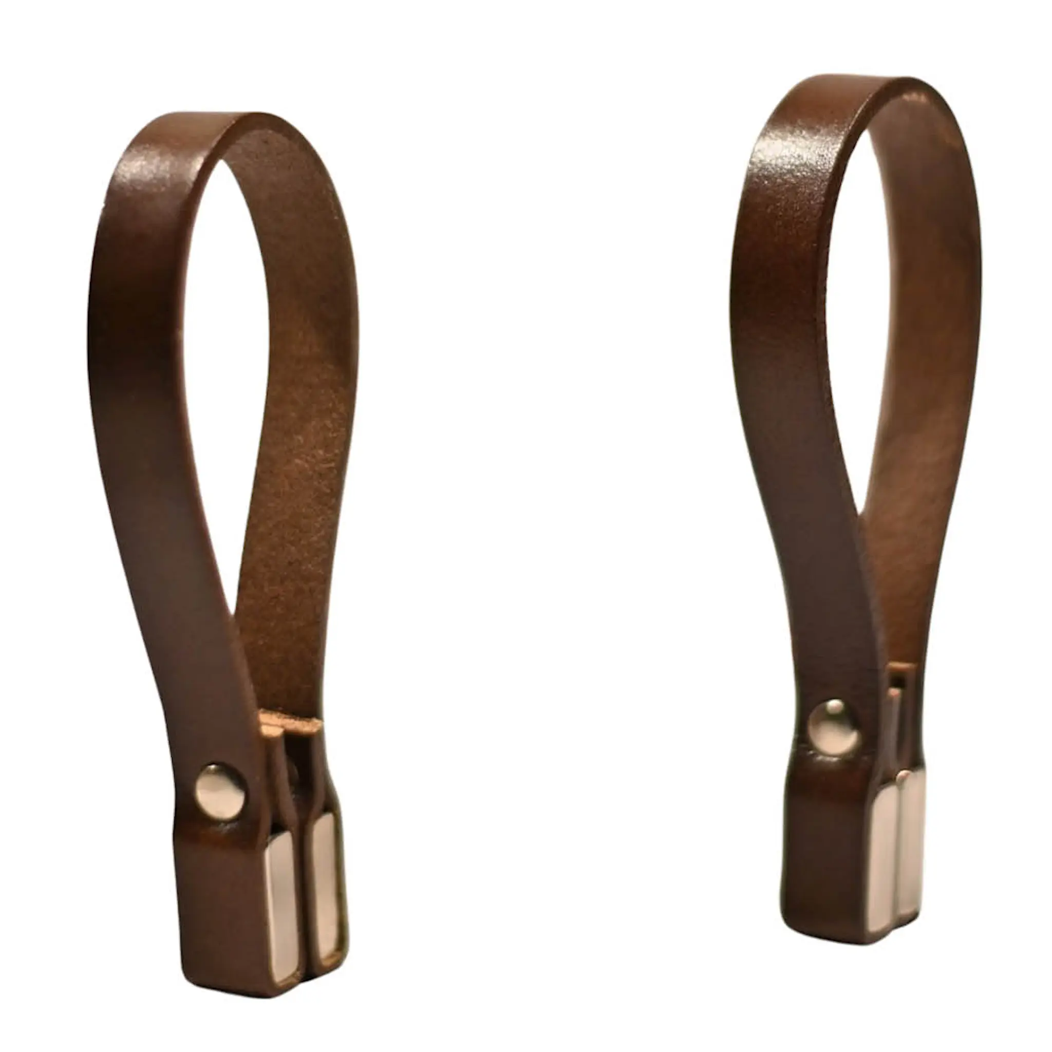 Nordan Home Magnetisk handdukshållare i läder 8x1 cm 2-pack mörkbrun