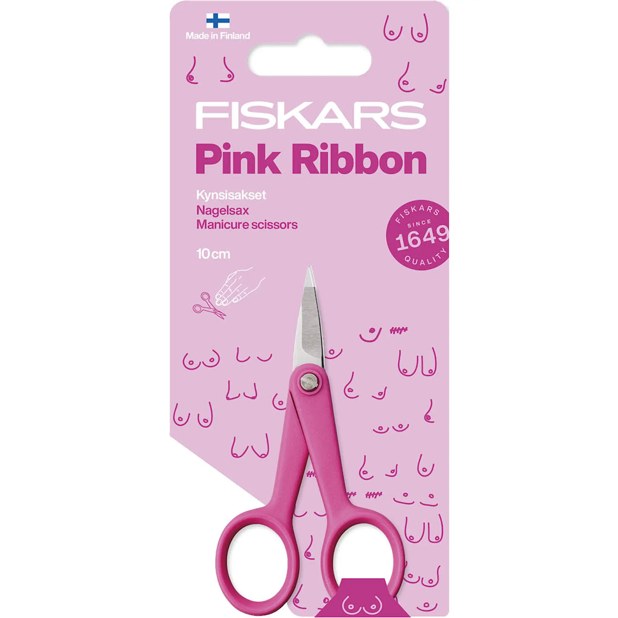 Fiskars Rosa sløyfe manikyrsaks 10 cm