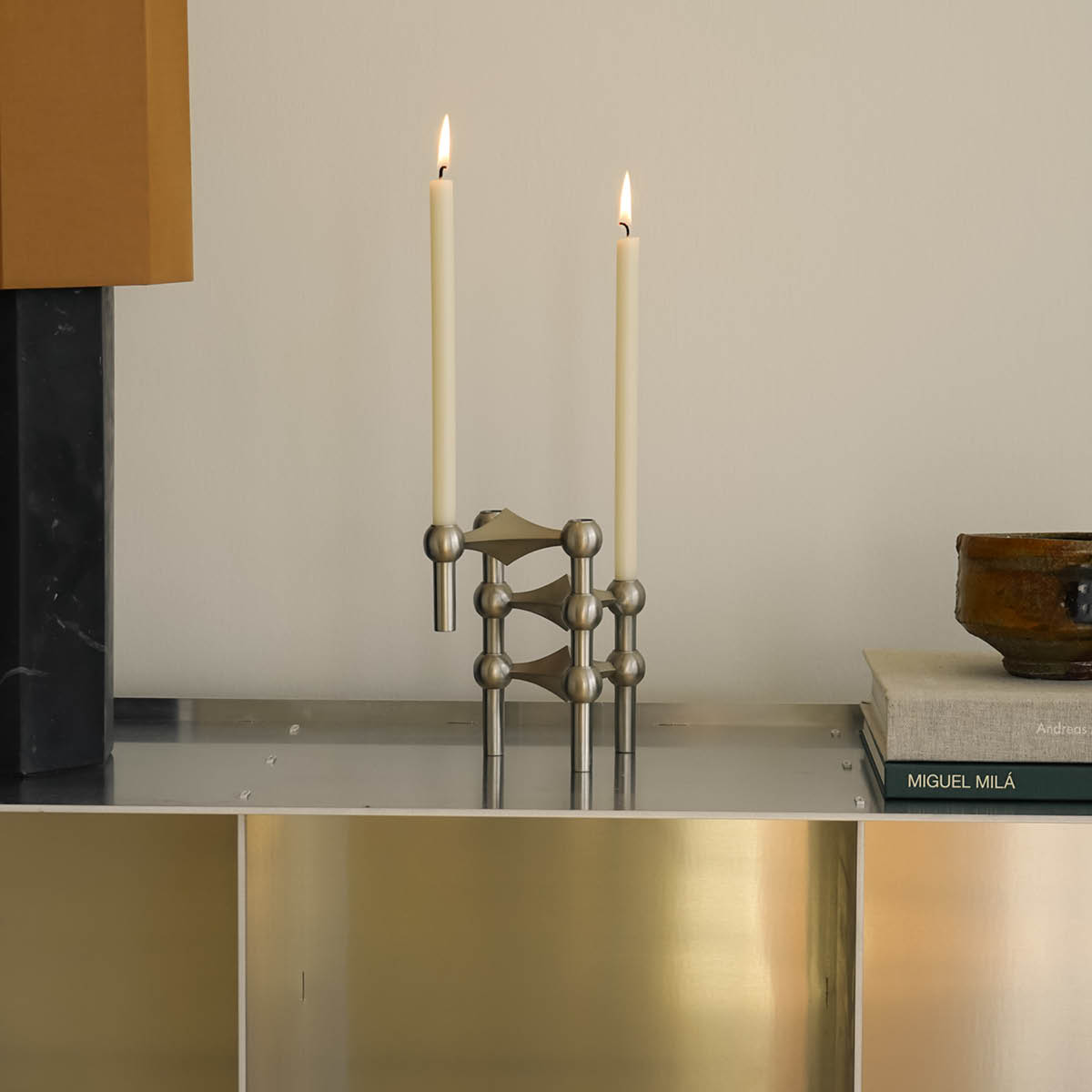 Stoff Nagel Nagel ljusstake 6,9 cm 3-pack borstad krom