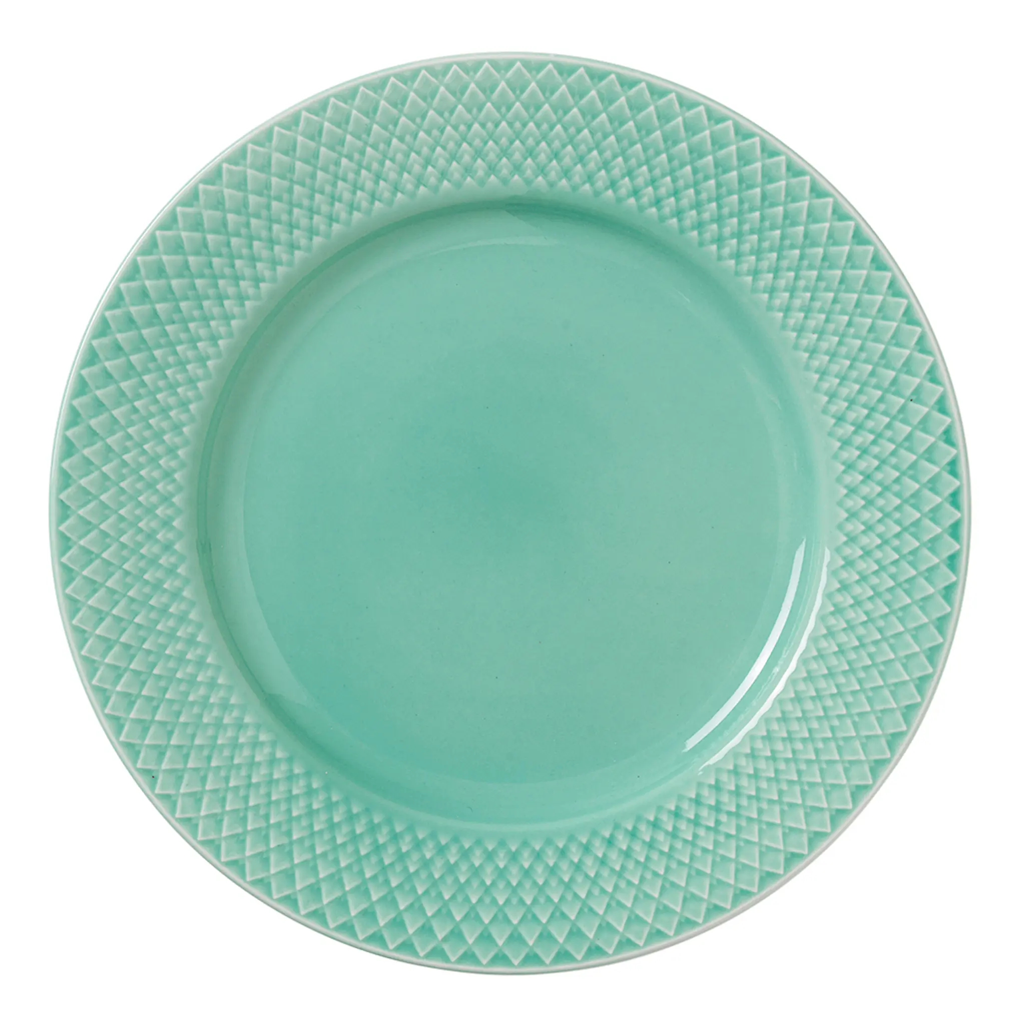 Lyngby Porcelæn Rhombe Color Tallrik 21 cm Aqua