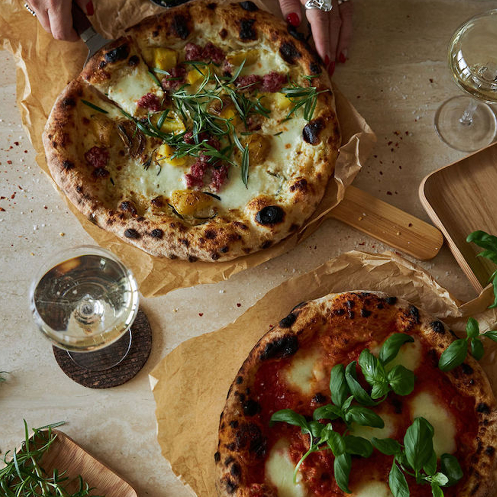 Sagaform Pizza & pai sett brun/sølv