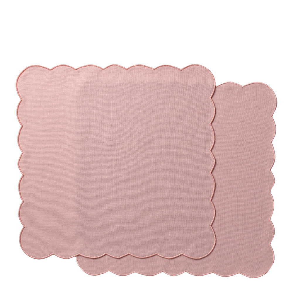 Ziczac - Scallopped Lautasliina 40x40 cm 2 kpl Vaaleanpunainen