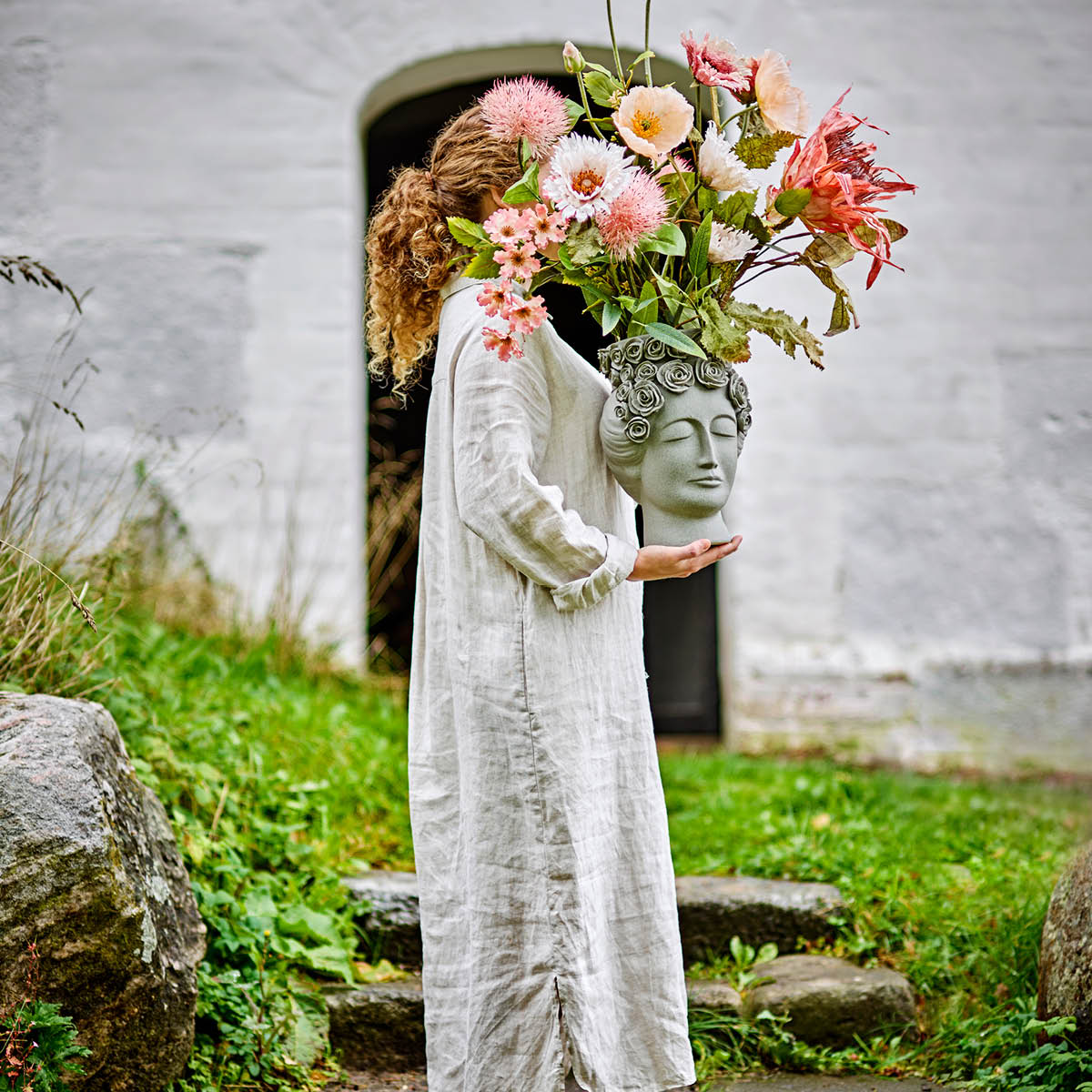Bloomingville Dust bukett kunstige blomster 109 cm rosa