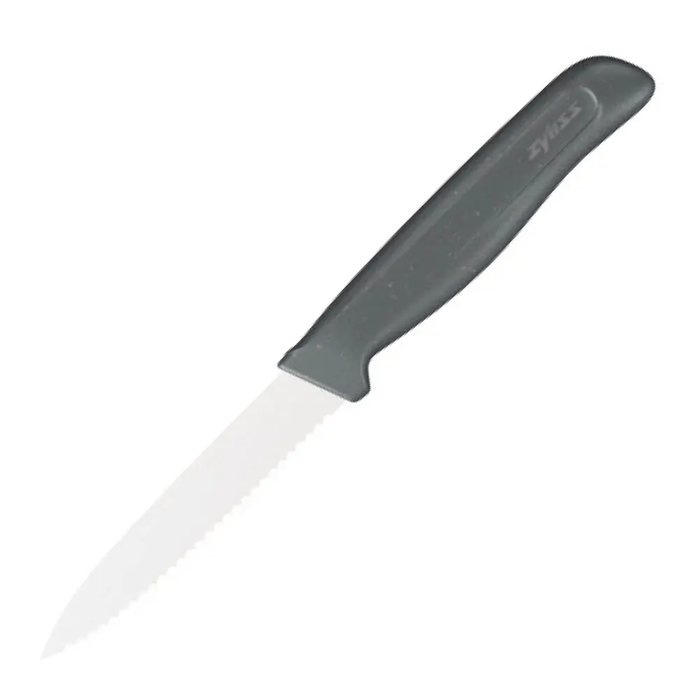 Aaltoterä vihannesveitsi 10 cm beluganharmaa