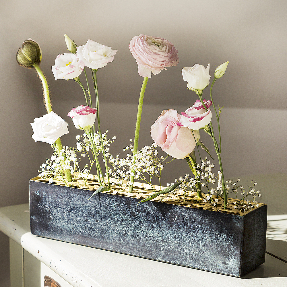 Klong Äng Vas rektangulär Mässing