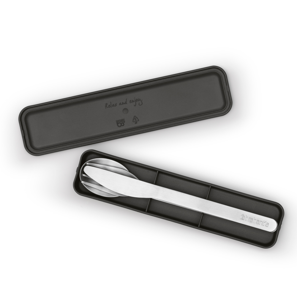 Brabantia Make & Take bestickset med etui 3 delar stål/mörkgrå