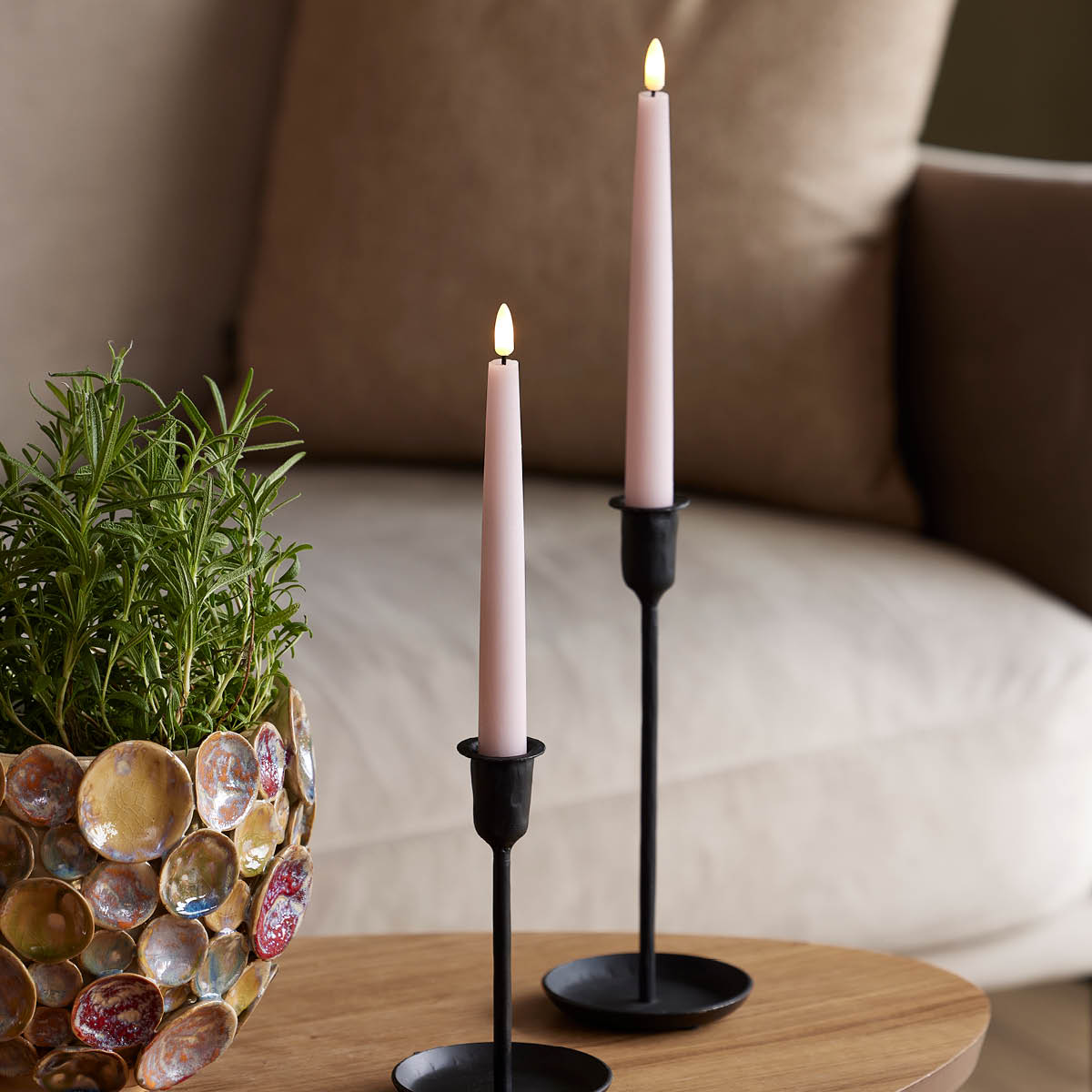 Edelweiss LED Kruunukynttilä 2,2x22 cm 2 kpl Pastel Rose