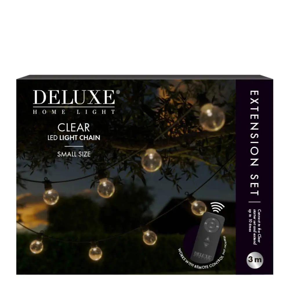 LED lyslenke ekstrasett liten 3 m klar