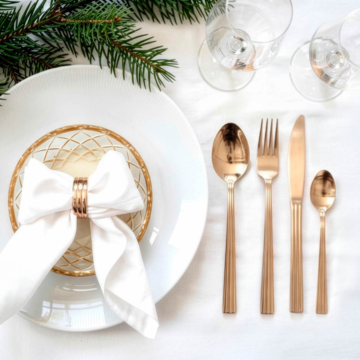 Gense Thebe bestickset 20 delar blankt guld