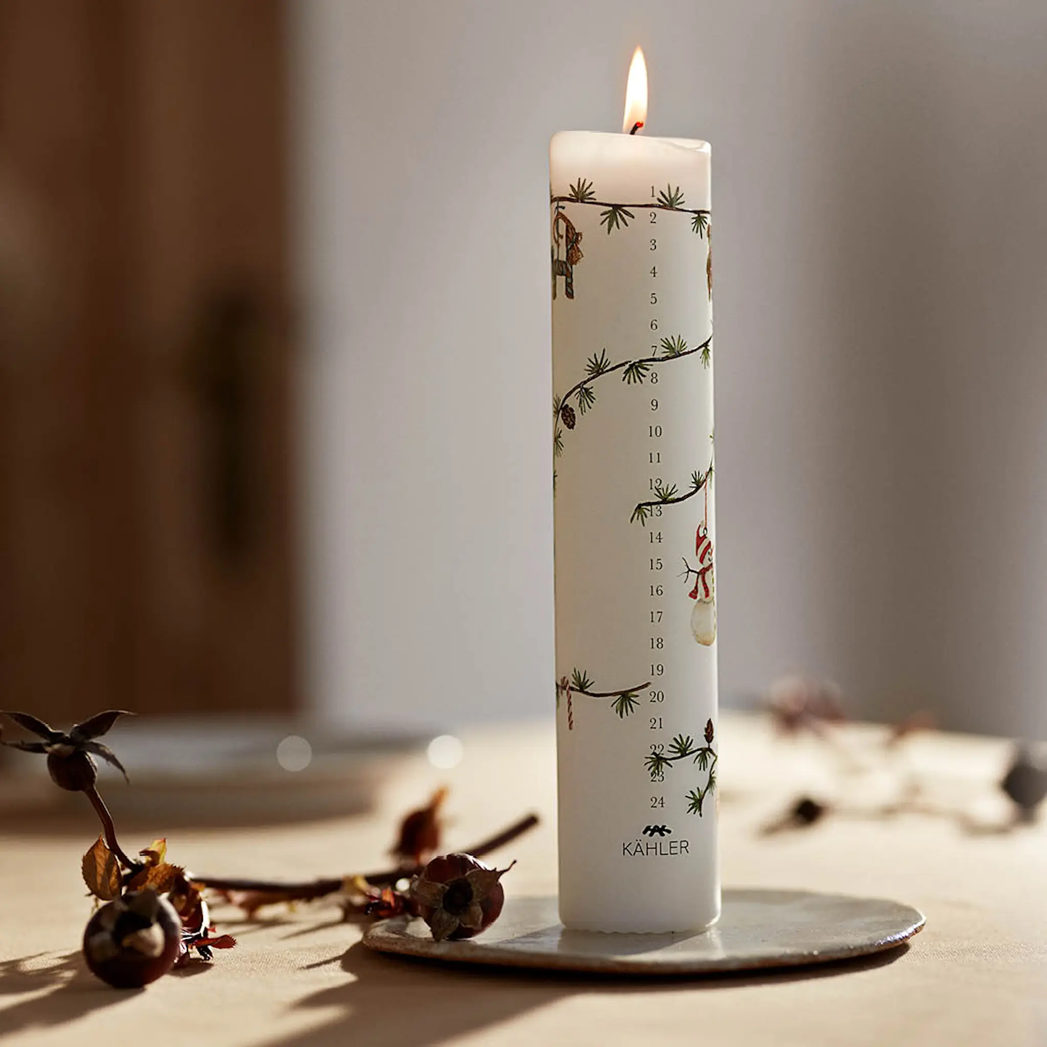 Kähler Hammershøi Christmas kalenderlys 2025 25x5 cm