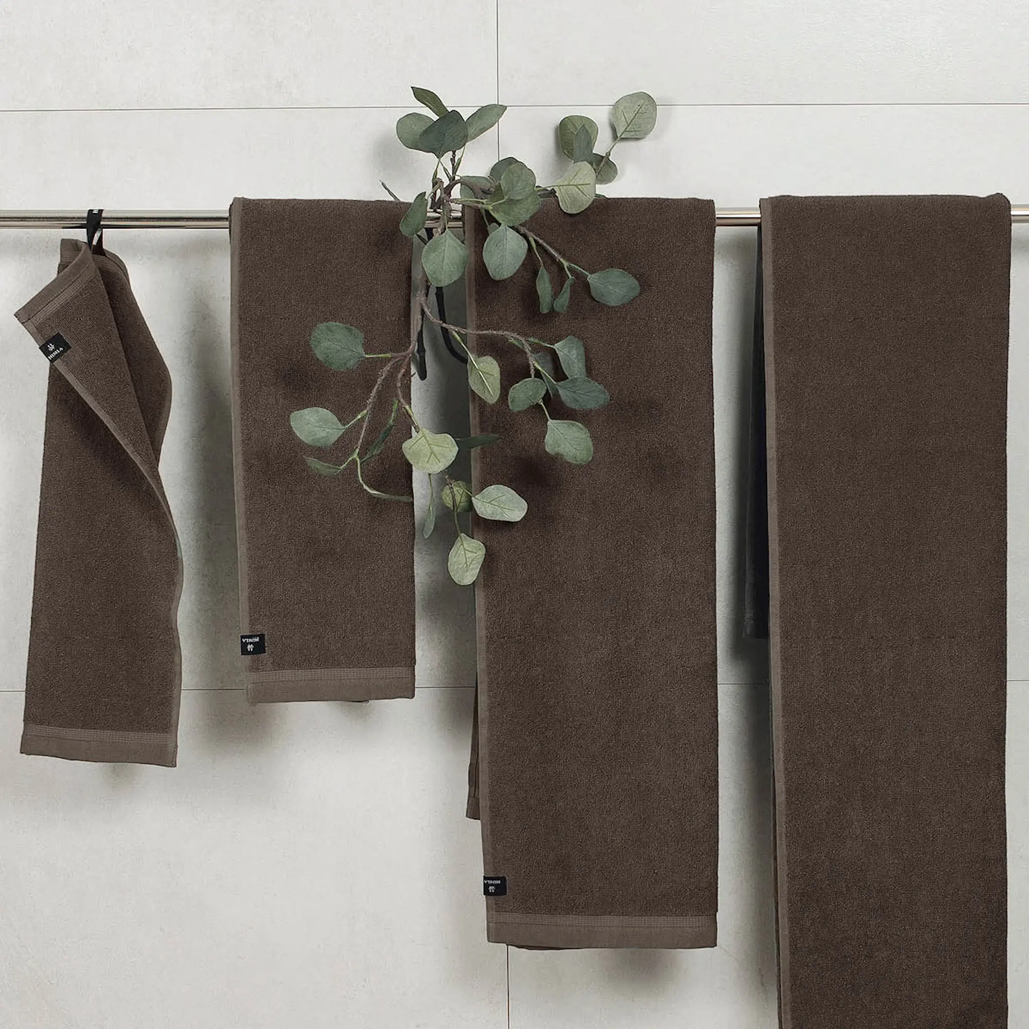 Himla Lina handduk bomull/linne 100x150 cm chocolate